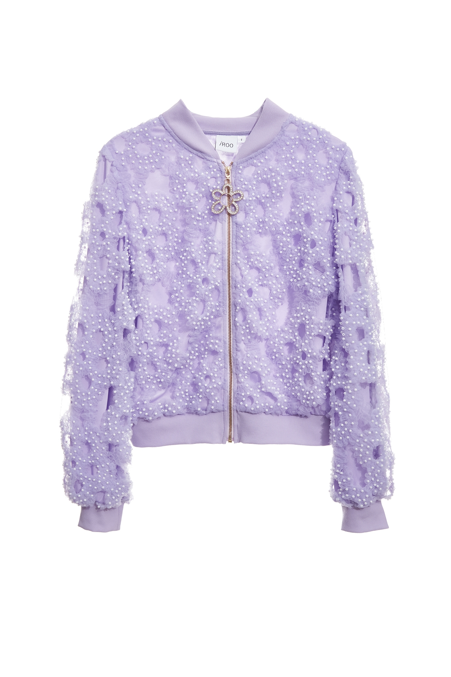 Hollow Out Outer layer Mesh Purple JacketHollow Out Outer layer Mesh Purple Jacket,Jackets,Embroidered,Outerwear,pearl,Season (AW) Look,Mesh fabric