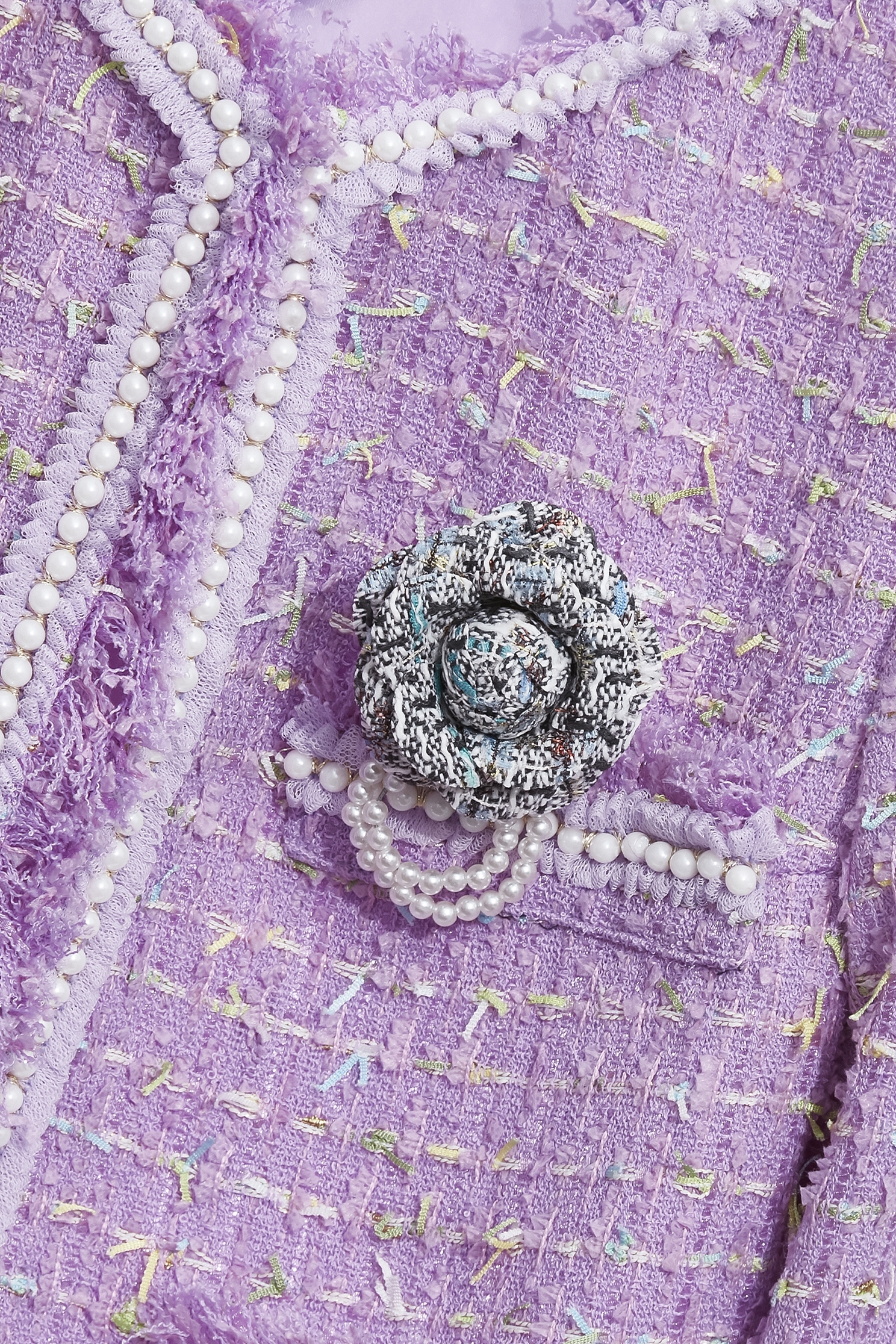 Pearl Detail Purple Tweed JacketPearl Detail Purple Tweed Jacket,Jackets,Outerwear,pearl,Season (AW) Look,Knitted coats