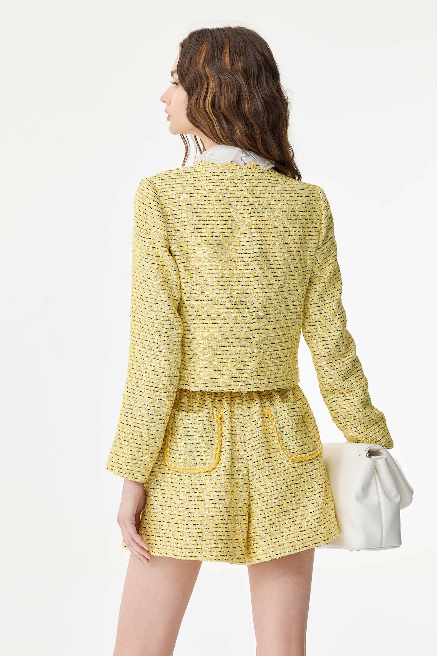 Contrast Stripe Tweed JacketContrast Stripe Tweed Jacket,Jackets,Season (SS) Look