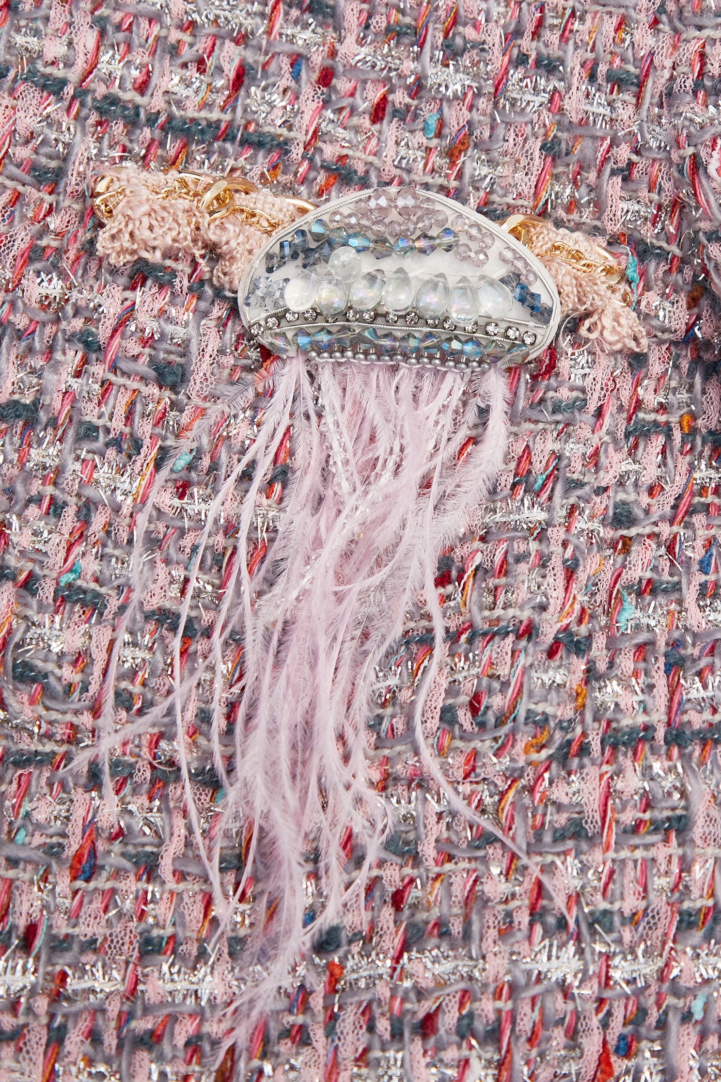 Feather Detail Tweed JacketFeather Detail Tweed Jacket,Jackets,Outerwear,Season (AW) Look