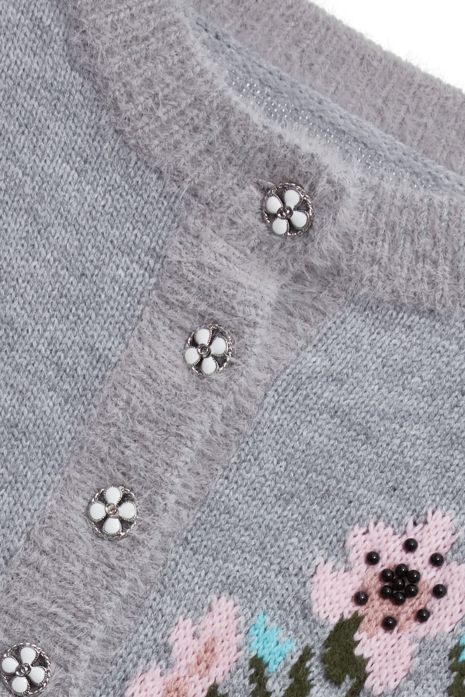 Floral Graphic Grey Knit Thick CardiganFloral Graphic Grey Knit Thick Cardigan,Jackets,Outerwear,Season (AW) Look,Knitted,Knitted coats