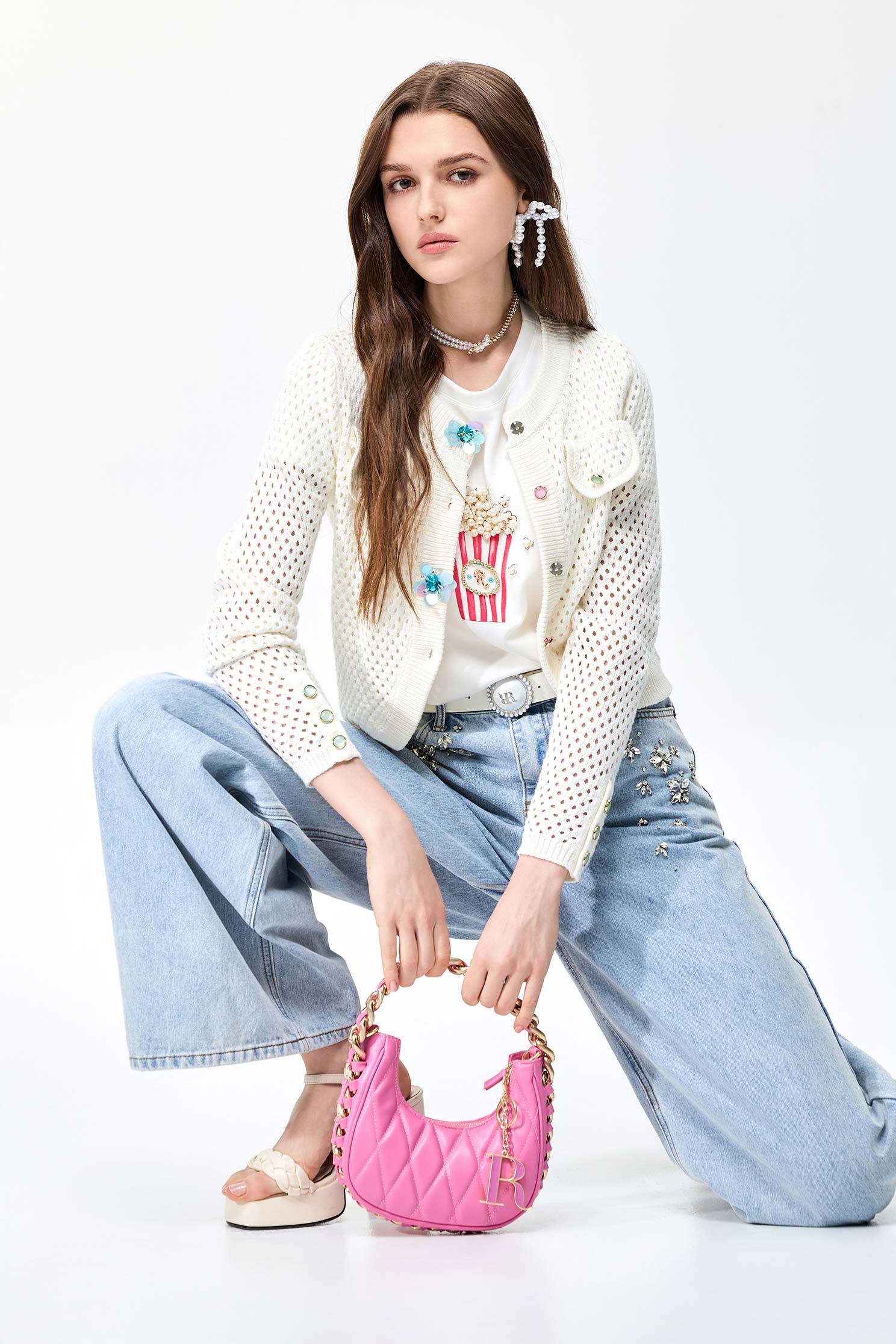 Floral Sequin Detail Knit CardiganFloral Sequin Detail Knit Cardigan,Season (SS) Look,Knitted,Knitted coats