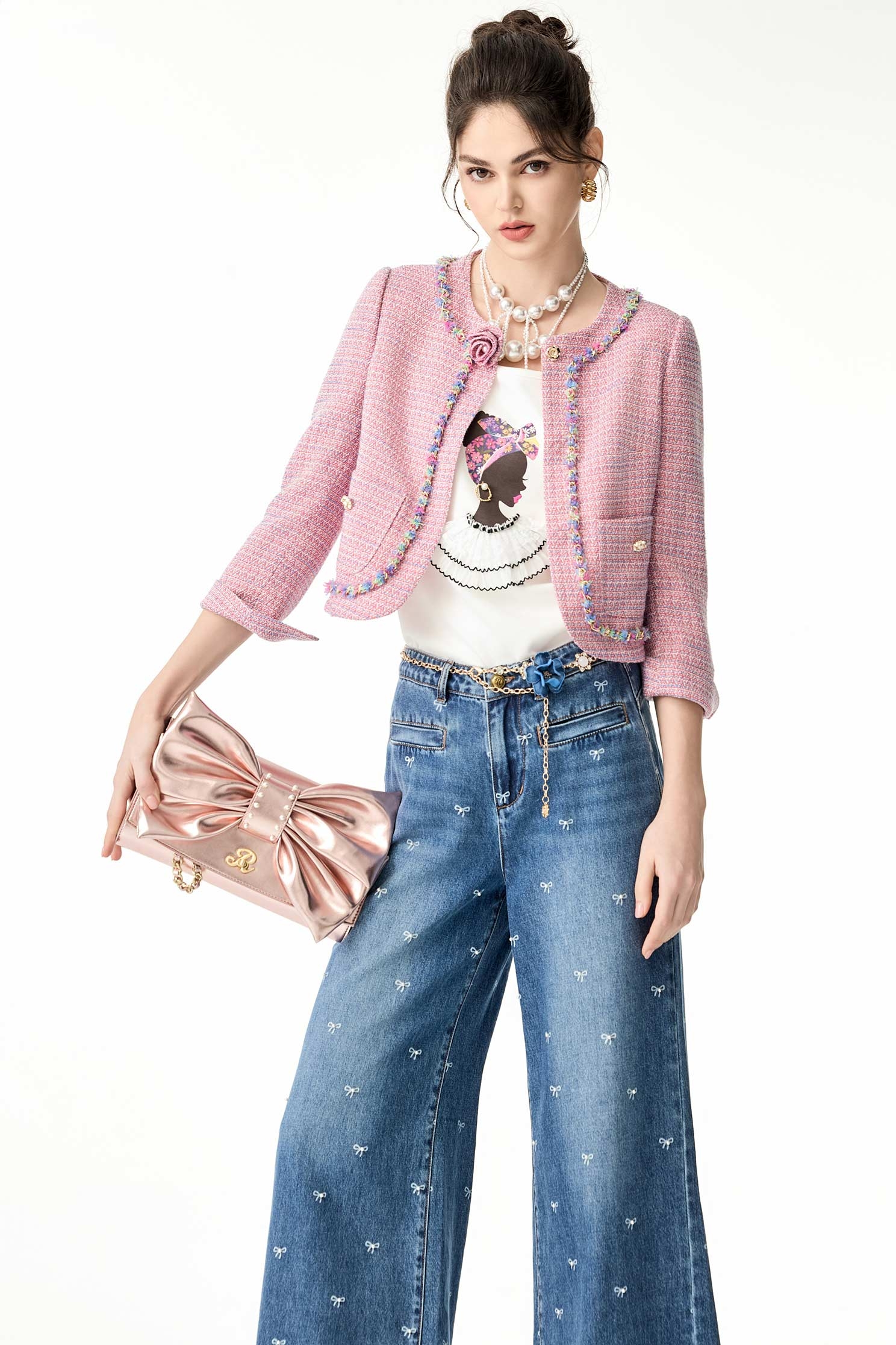 Multi Colour Trim Detail Tweed JacketMulti Colour Trim Detail Tweed Jacket,Jackets,Outerwear,Season (SS) Look