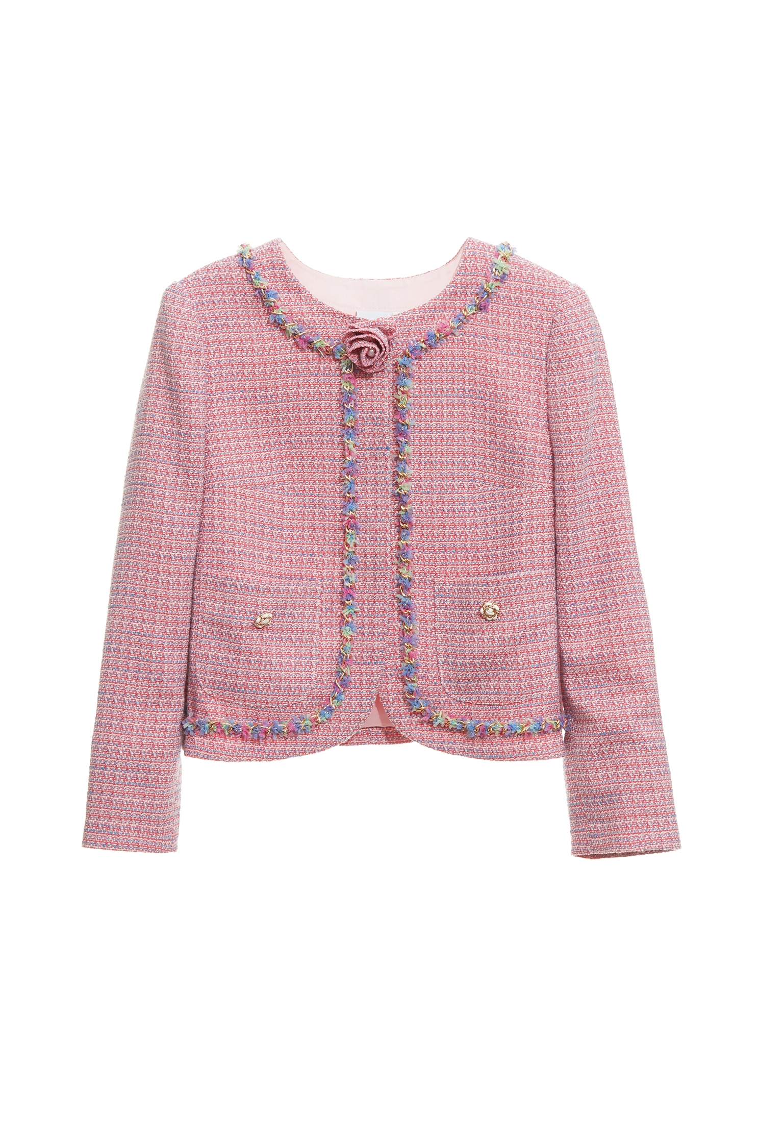 Multi Colour Trim Detail Tweed JacketMulti Colour Trim Detail Tweed Jacket,Jackets,Outerwear,Season (SS) Look