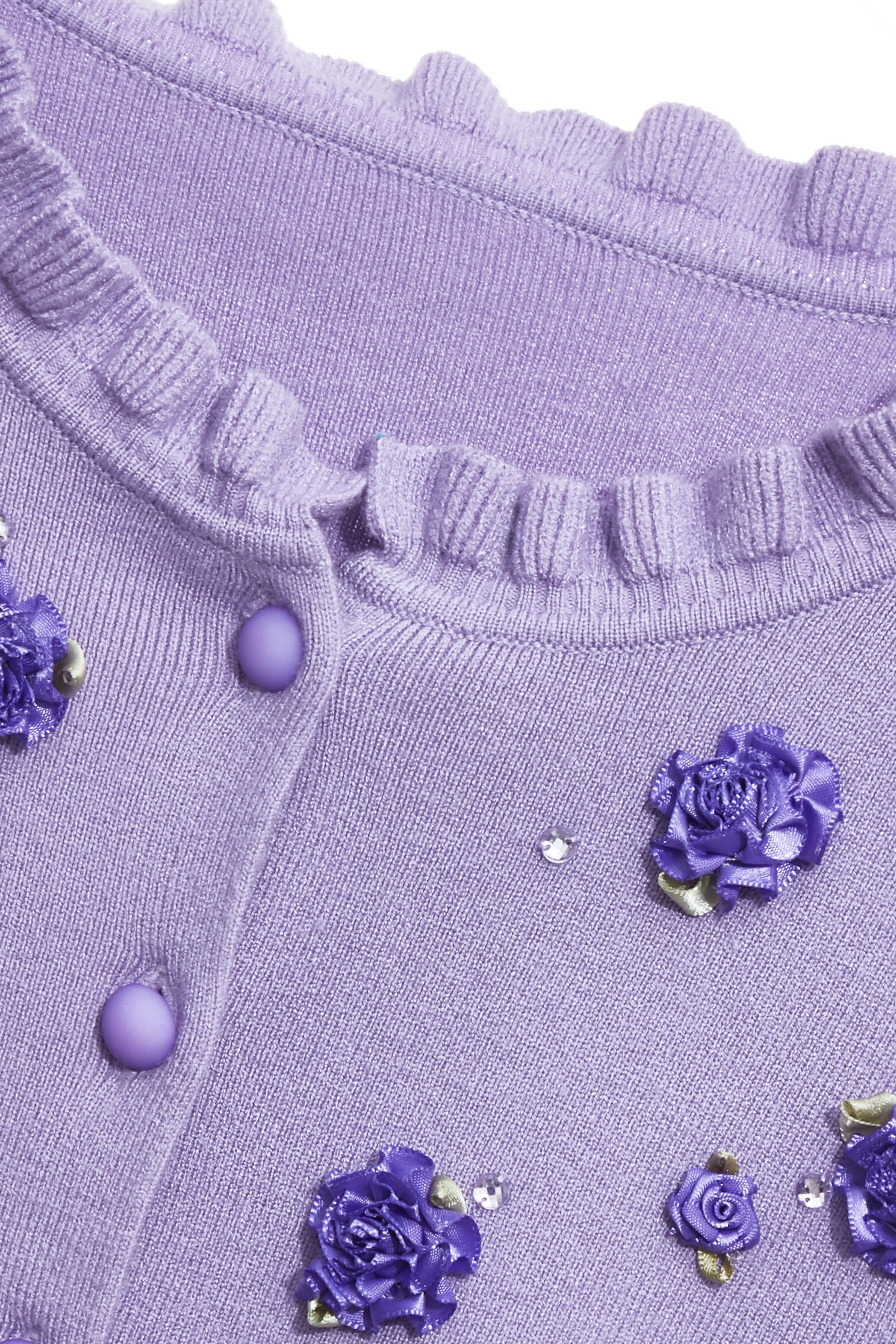 3-D Floral Purple Knit Top3-D Floral Purple Knit Top,Jackets,Outerwear,Season (SS) Look,Knitted,Knitted coats