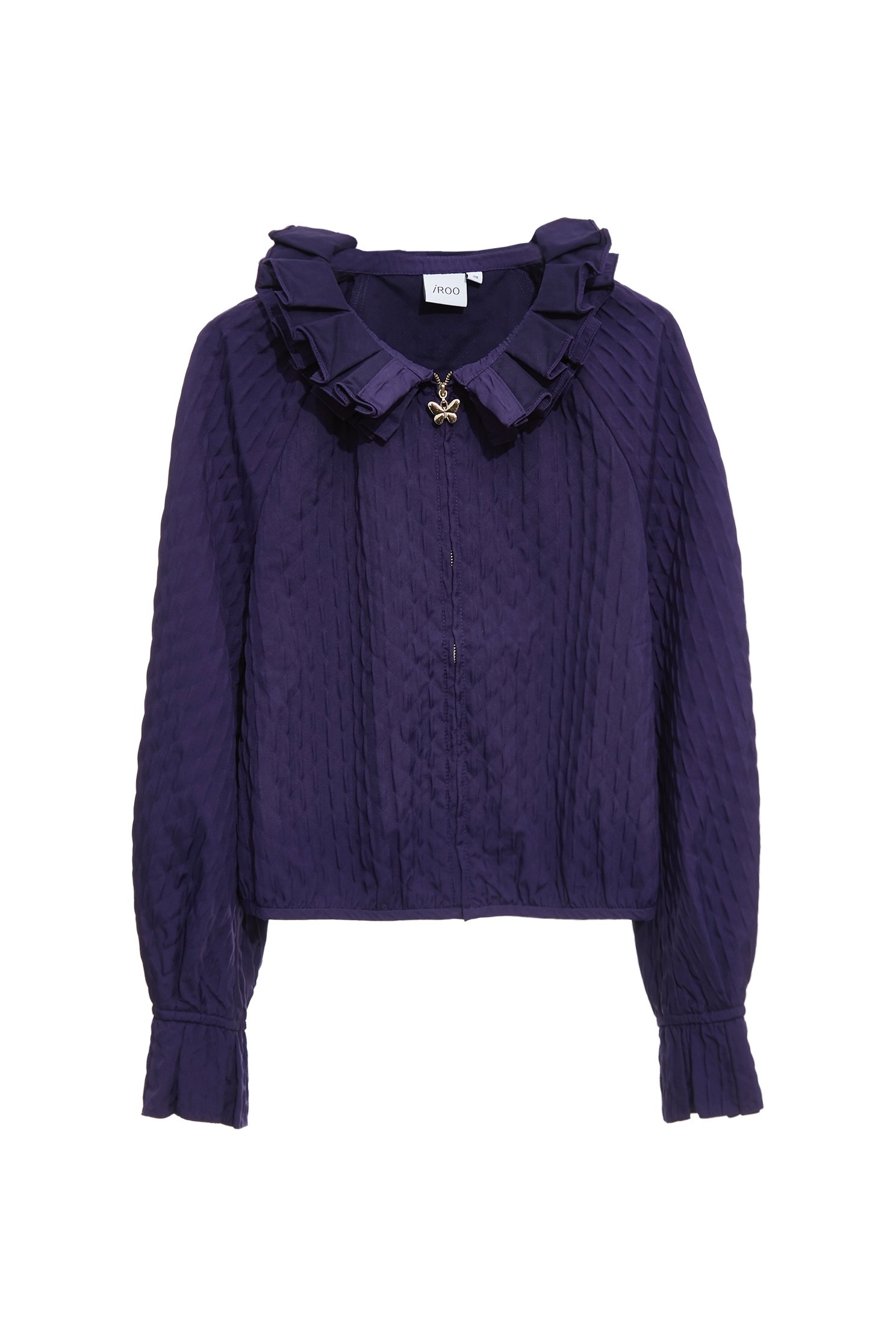 Ruffle Collar Purple JacketRuffle Collar Purple Jacket,Jackets,Outerwear,Season (SS) Look