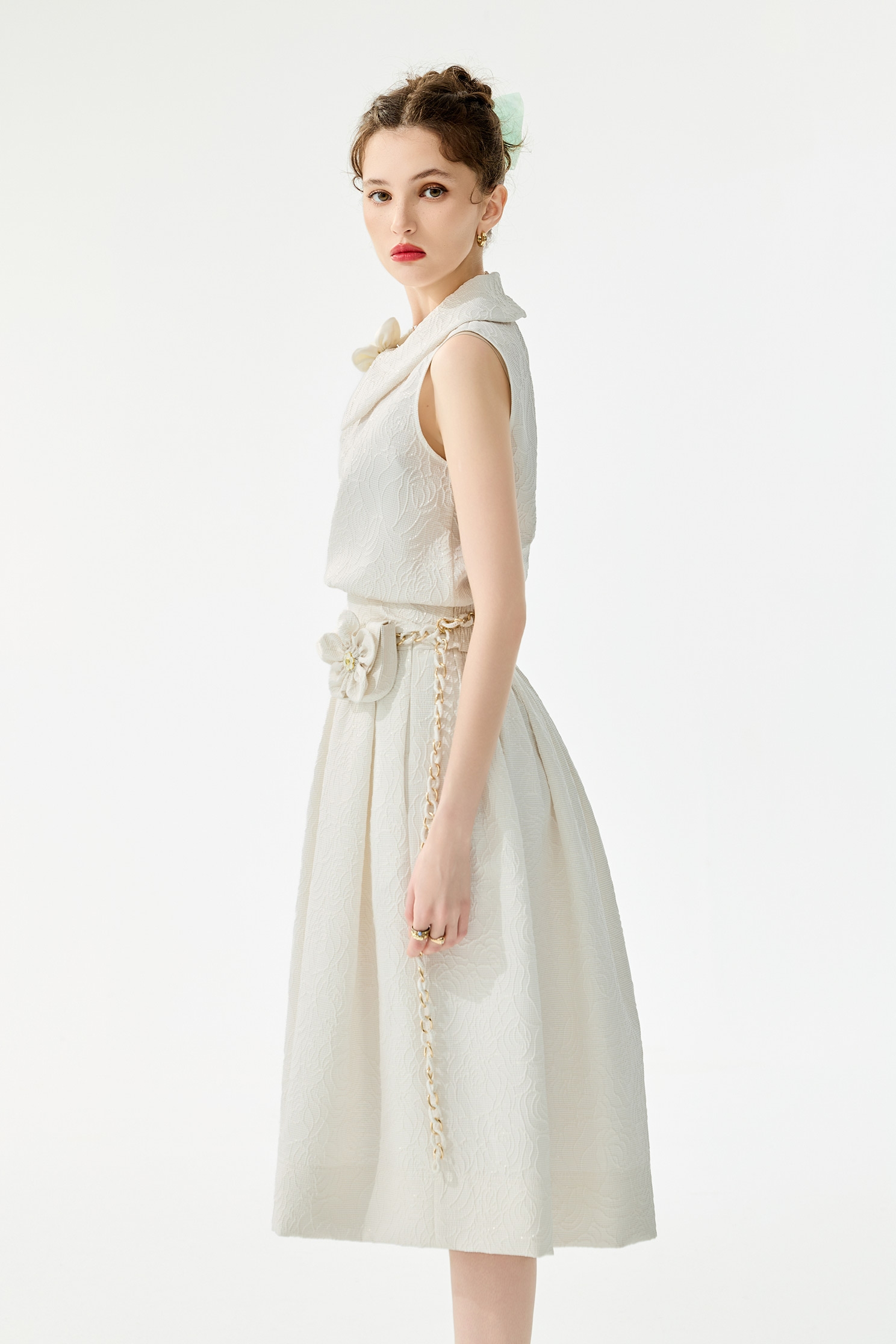 Mini Waist Pouch Midi SkirtMini Waist Pouch Midi Skirt,Season (SS) Look,White skirts,Midi skirts