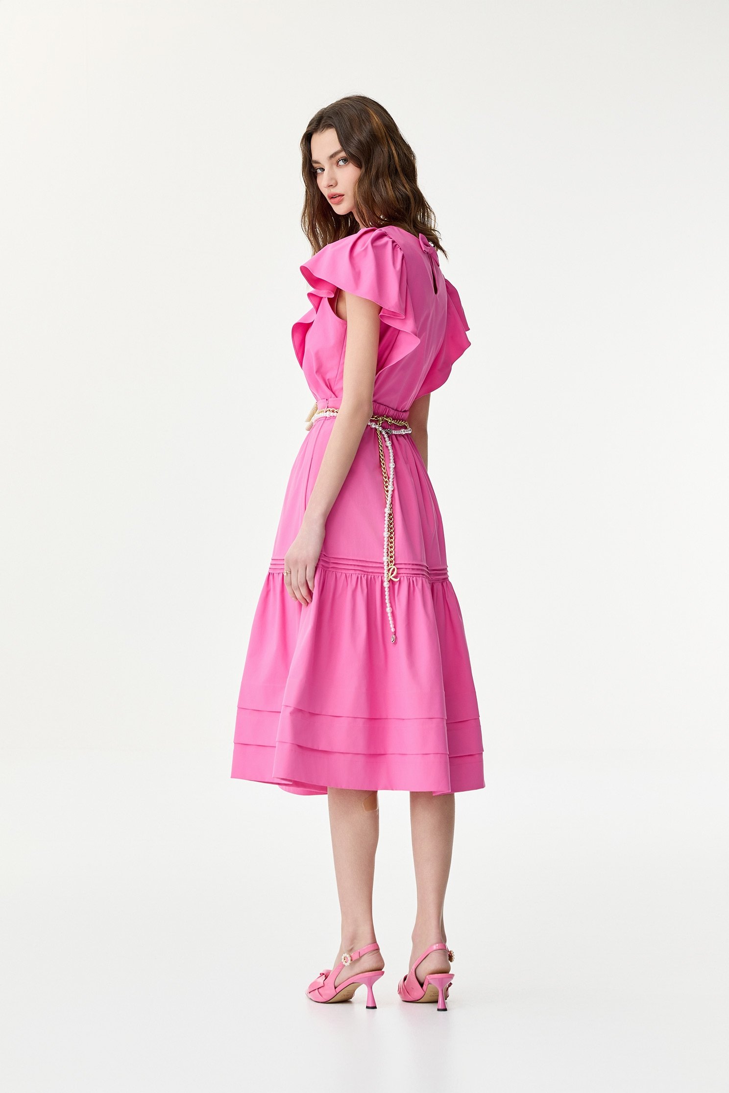 Fushia Pink Tiered SkirtFushia Pink Tiered Skirt,Season (SS) Look,Layered skirts