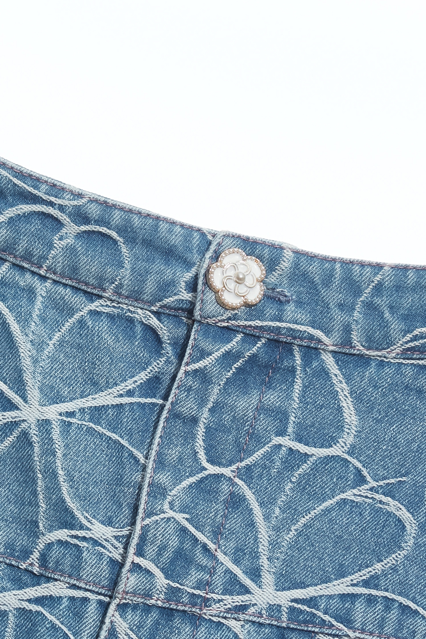 Floral Embroidery Denim Fishtail SkirtFloral Embroidery Denim Fishtail Skirt,Season (SS) Look,Denim,Denim skirts