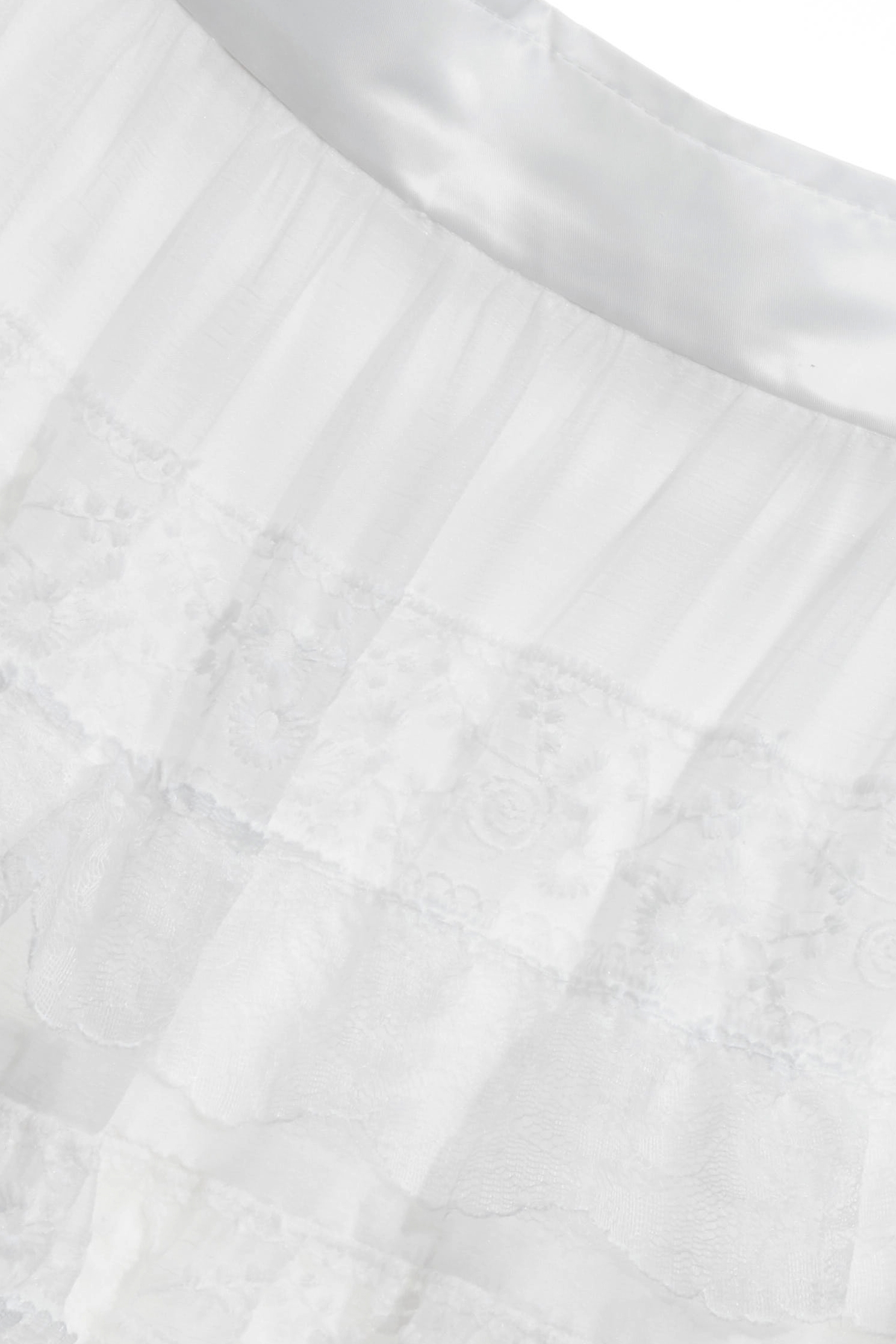 Lace Trim Detail Tiered SkirtLace Trim Detail Tiered Skirt,Season (SS) Look,City Feminine,White skirts,Layered skirts,Lace,Chiffon