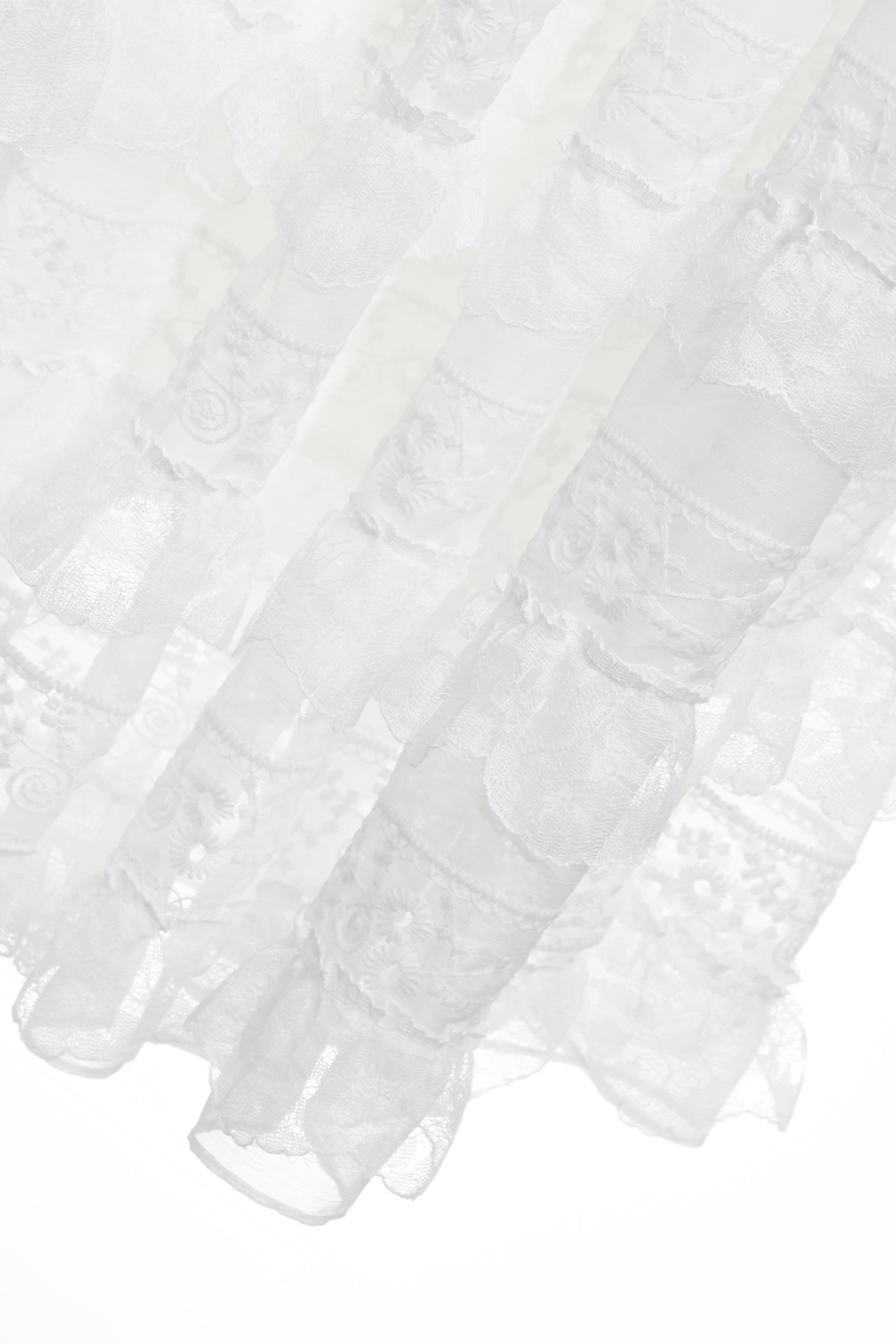 Lace Trim Detail Tiered SkirtLace Trim Detail Tiered Skirt,Season (SS) Look,City Feminine,White skirts,Layered skirts,Lace,Chiffon