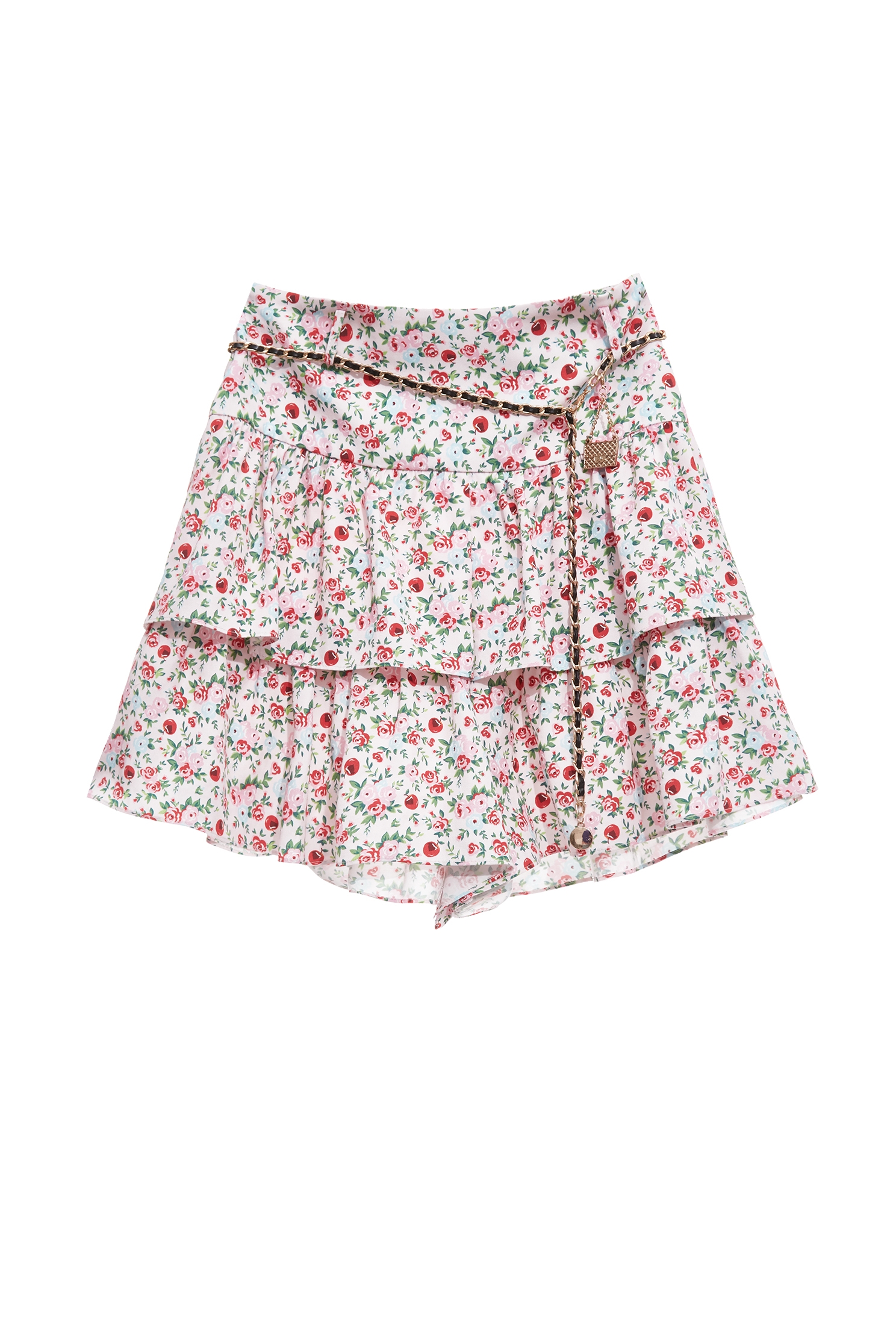 Rose With Cherry Print Skorts,bestselling,Season (SS) Look,Mini skirts