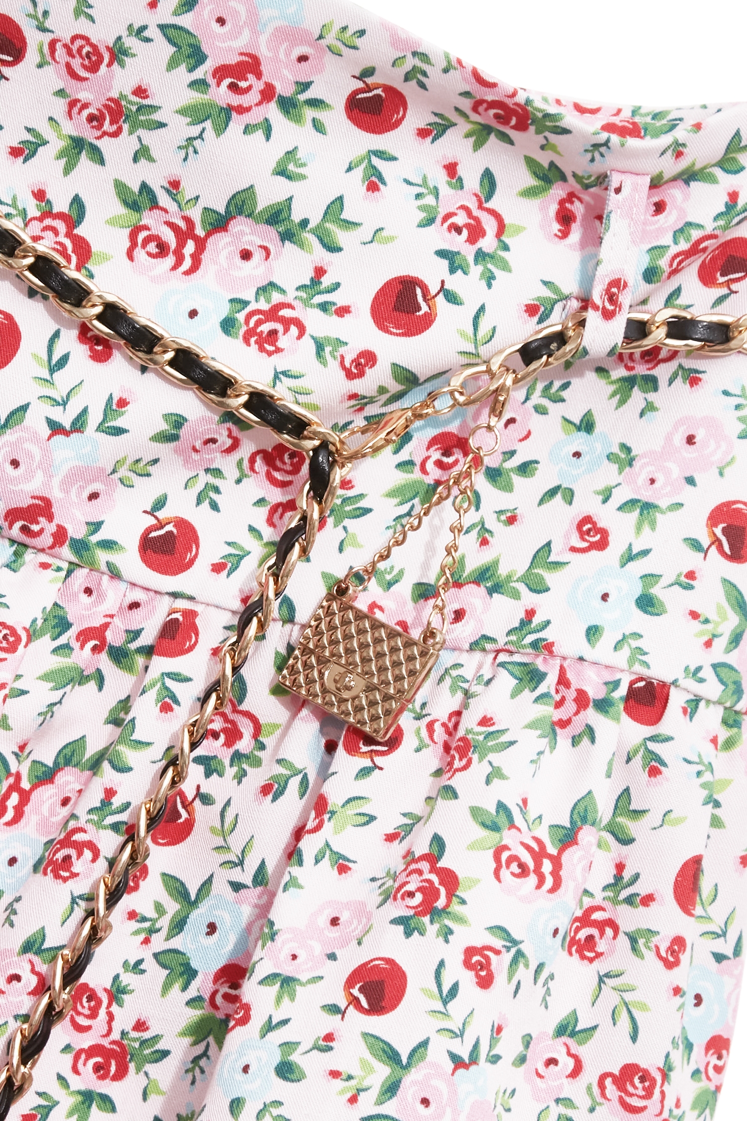Rose With Cherry Print Skorts,bestselling,Season (SS) Look,Mini skirts
