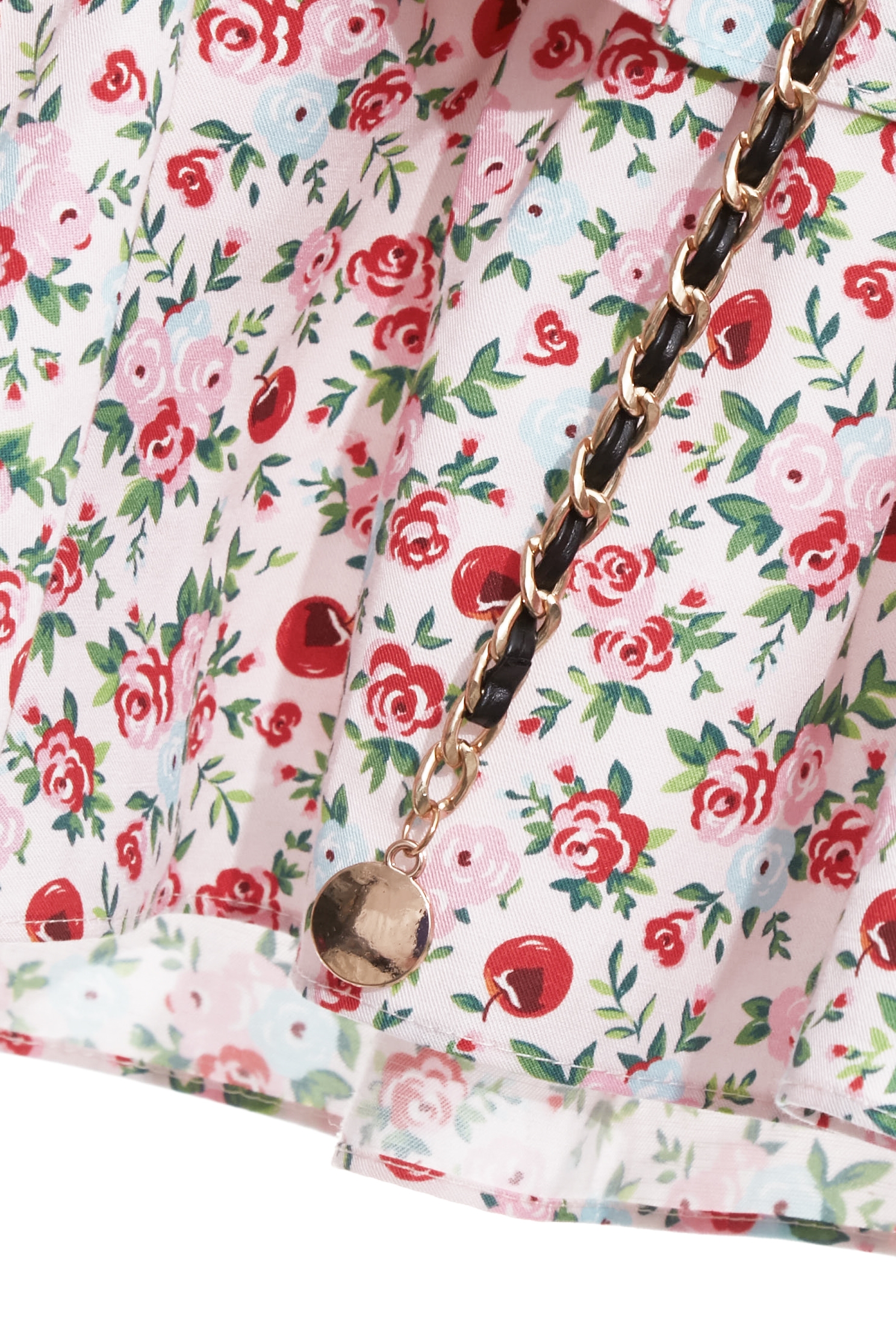 Rose With Cherry Print Skorts,bestselling,Season (SS) Look,Mini skirts