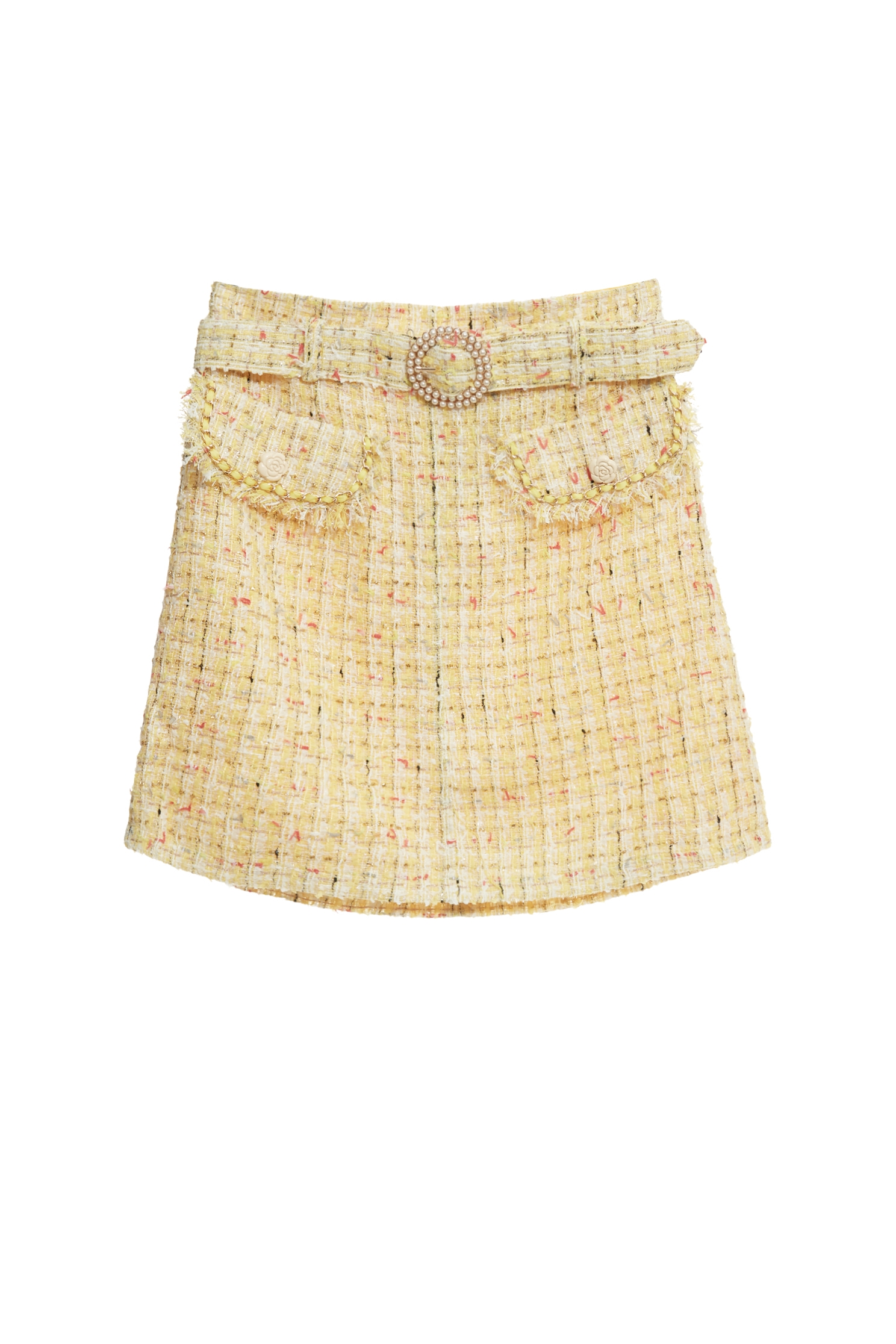 Yellow Tweed SkirtYellow Tweed Skirt,pearl,Mini skirts,Season (AW) Look