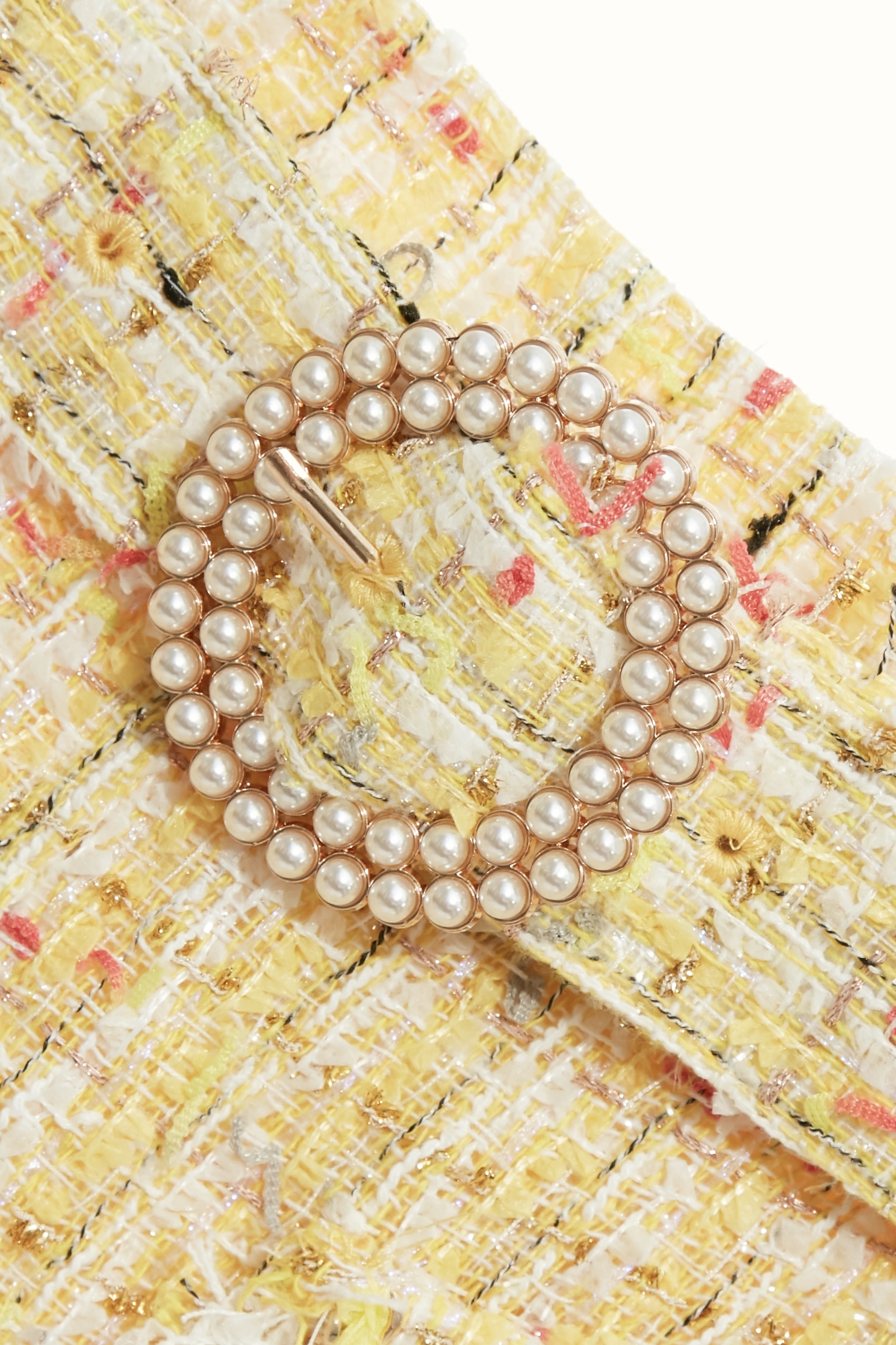 Yellow Tweed SkirtYellow Tweed Skirt,pearl,Mini skirts,Season (AW) Look