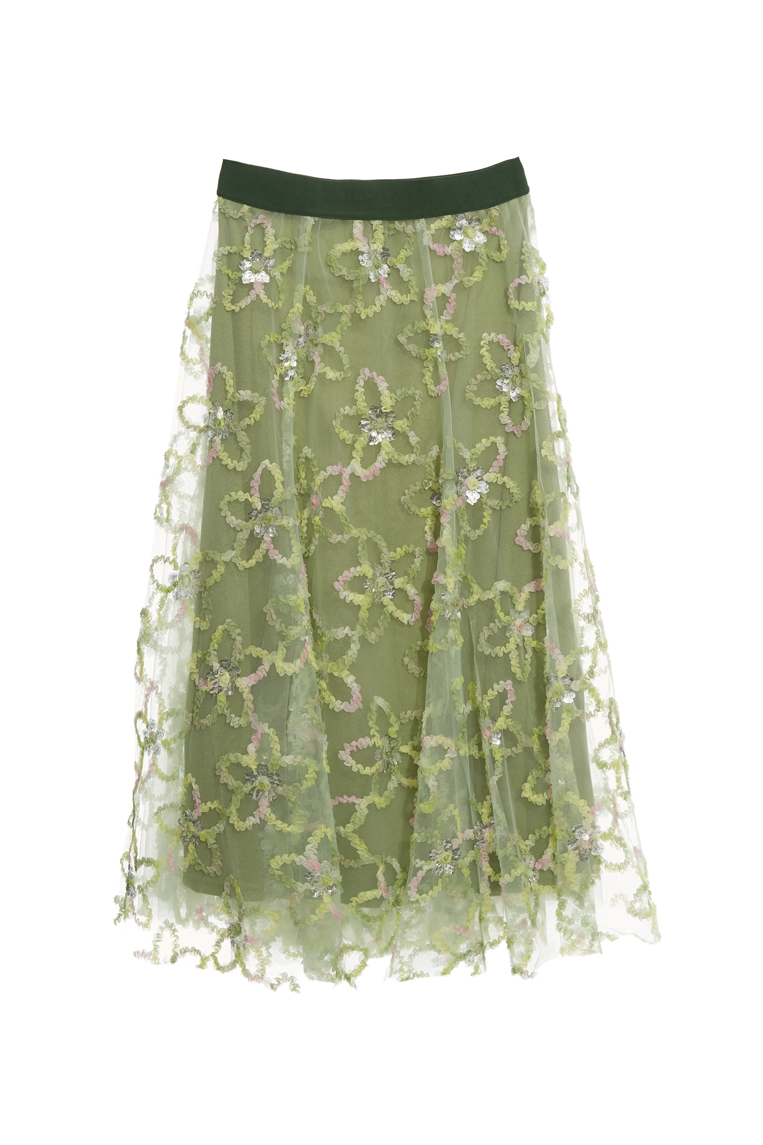 Multi Colour Emobossed Floral Detail Maxi SkirtMulti Colour Emobossed Floral Detail Maxi Skirt,Season (AW) Look,Mesh fabric,Midi skirts