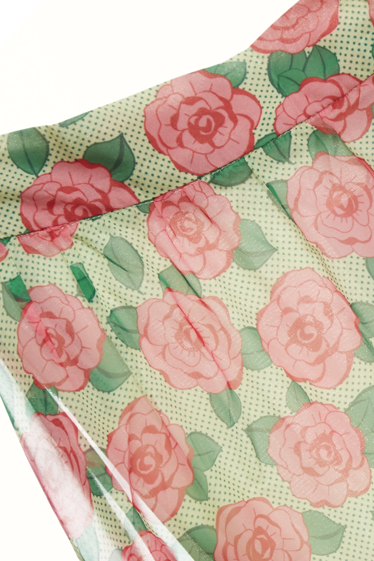 Rose Print Chiffon SkirtRose Print Chiffon Skirt,Season (AW) Look,Midi skirts