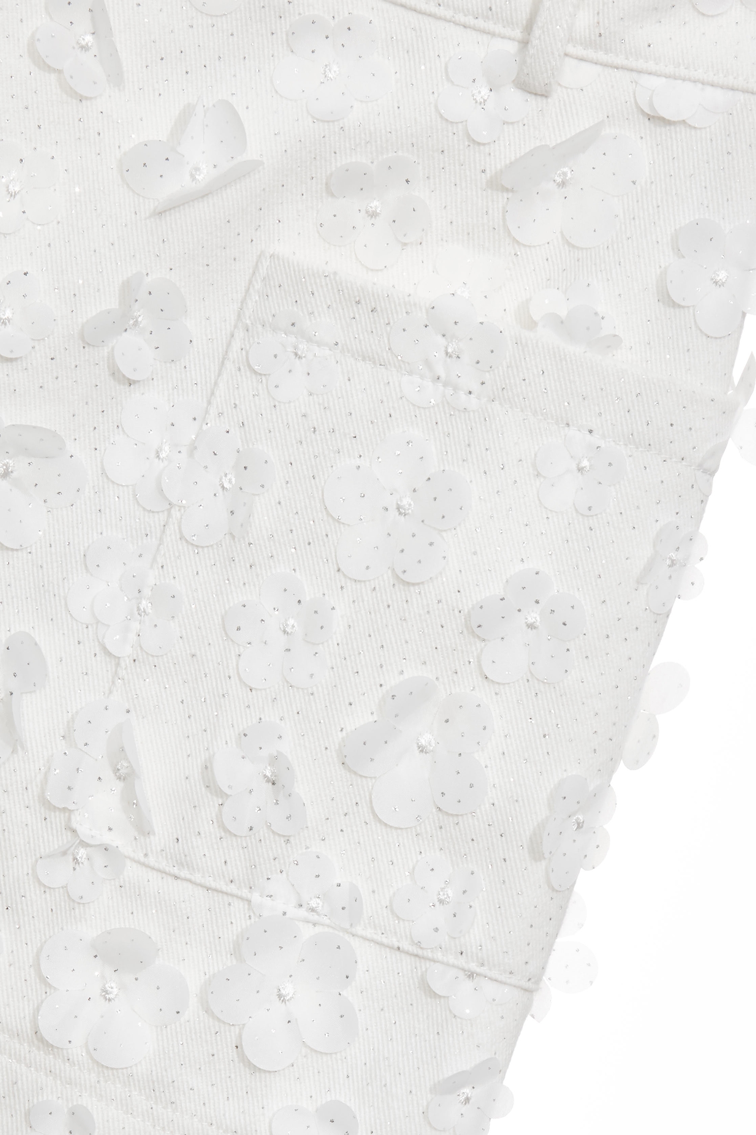 Sequin Floral Detail Denim SkirtSequin Floral Detail Denim Skirt,Office Looks,Embroidered,Season (SS) Look,co-ord sets,Denim,Denim mini skirts,Denim skirts,City Feminine,Mini skirts,Valentine