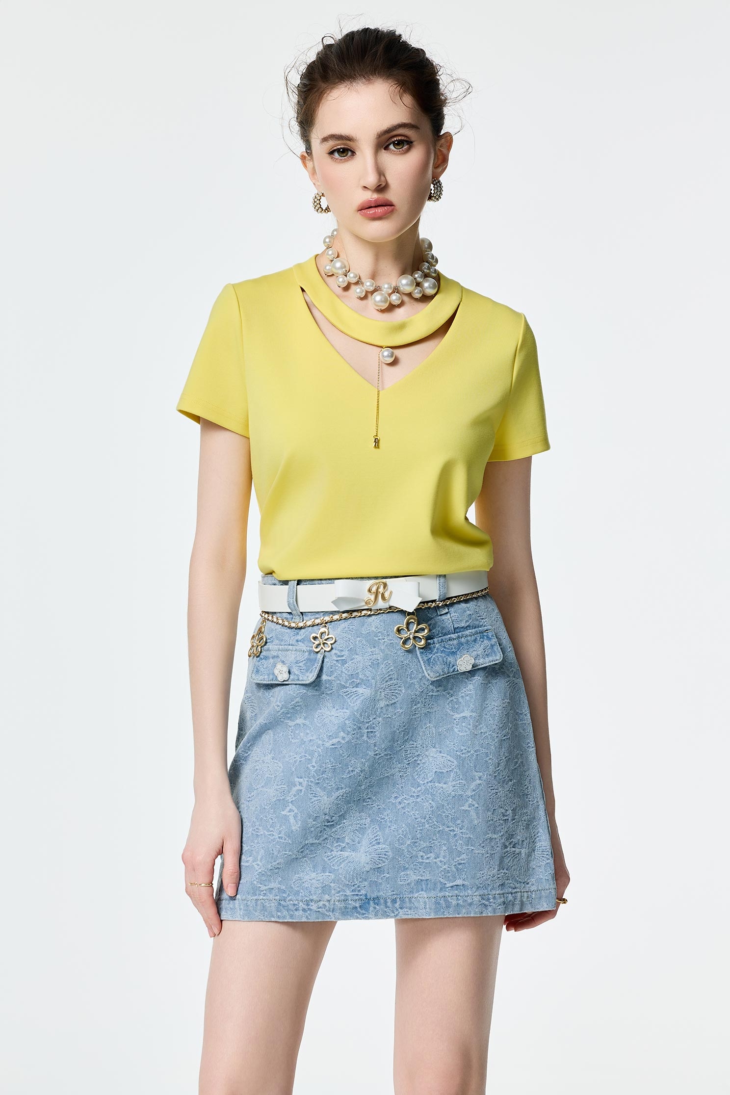 Butterfly Detail Denim SkirtButterfly Detail Denim Skirt,Season (SS) Look,Denim,Denim mini skirts,Denim skirts,City Feminine,Mini skirts,Valentine,blossoms