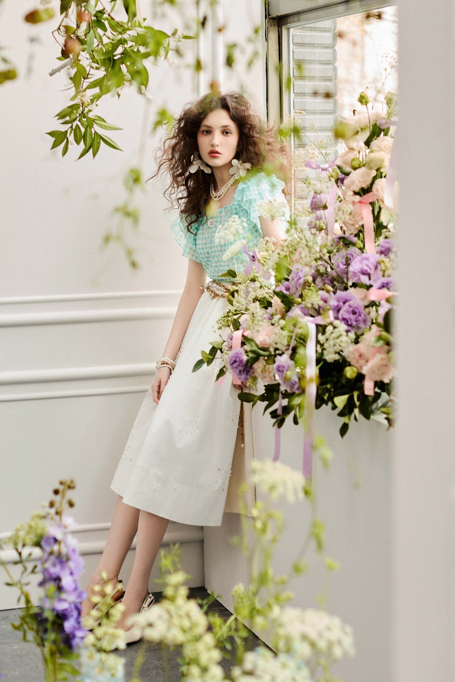 Hollow Out Floral Midi Skirt,Tops,Season (SS) Look,White skirts,Midi skirts