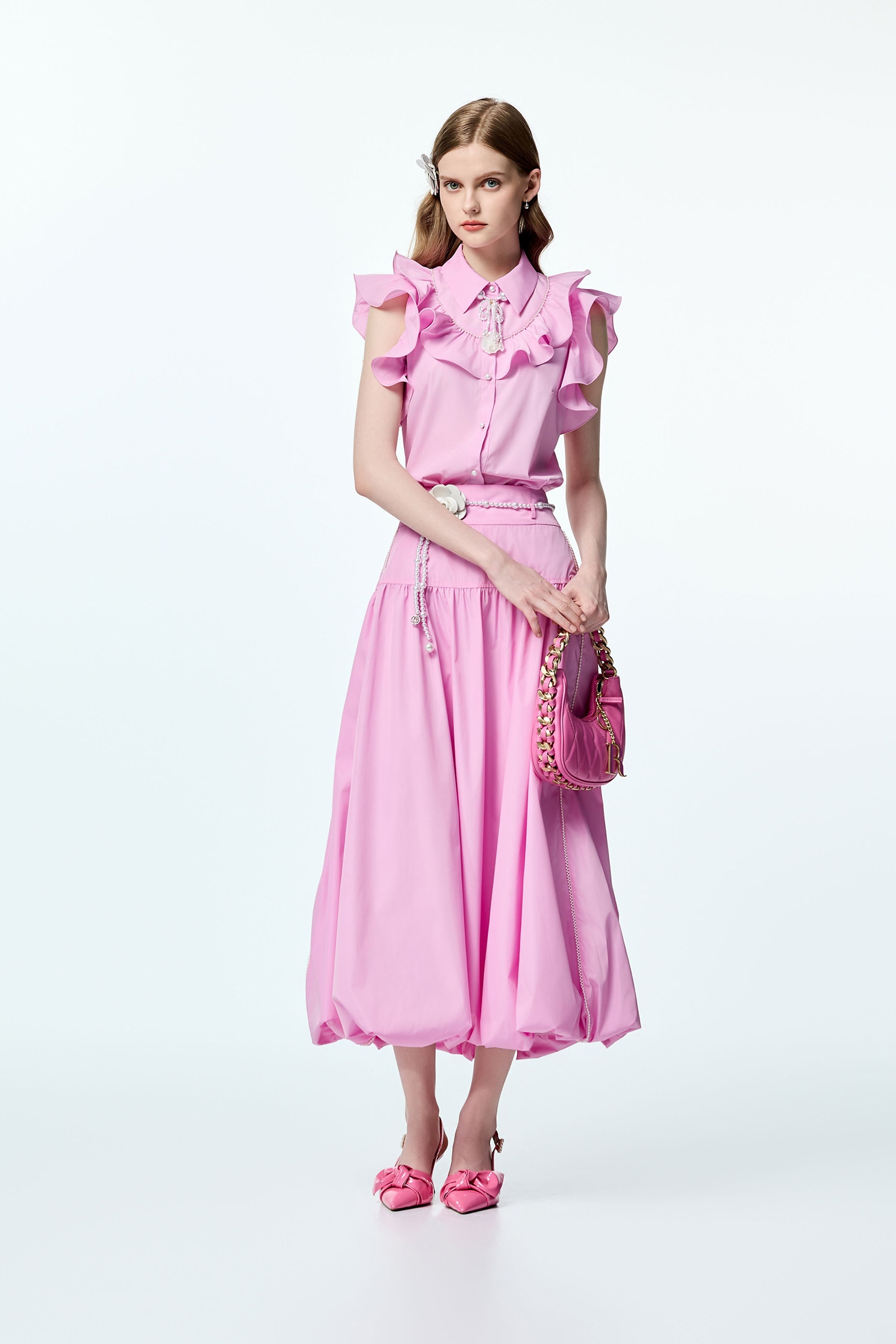 Pink Taffeta Bubble SkirtPink Taffeta Bubble Skirt,co-ord sets,pearl,Season (AW) Look,Tutu skirts,Midi skirts