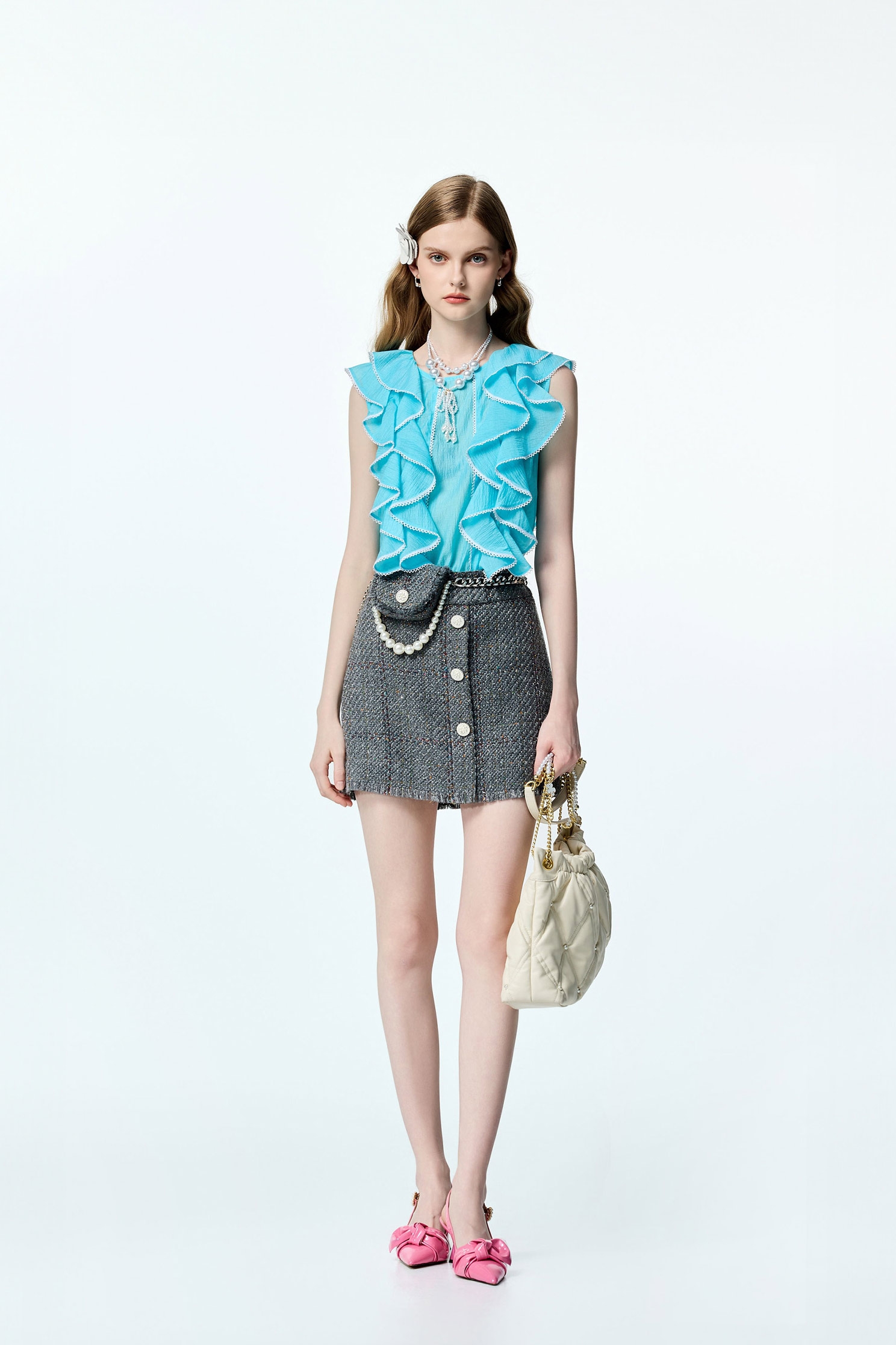 Tweed Short Skirt With Detachable Waist PouchTweed Short Skirt With Detachable Waist Pouch,co-ord sets,Mini skirts,Shorts,Season (AW) Look,Pencil skirts