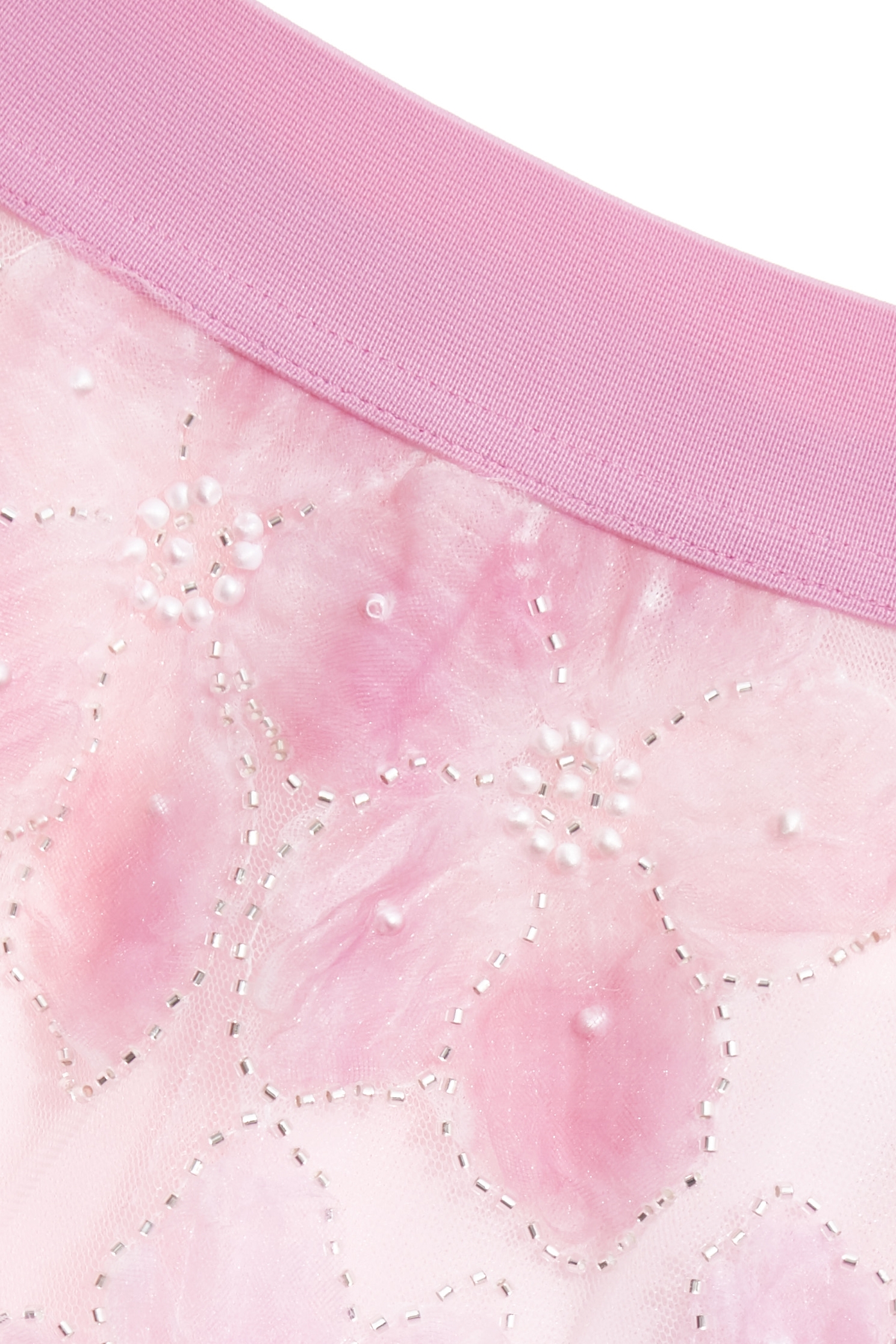 3-D Floral Pearl Detail Mesh Skirt3-D Floral Pearl Detail Mesh Skirt,Season (SS) Look,Mesh fabric,Midi skirts