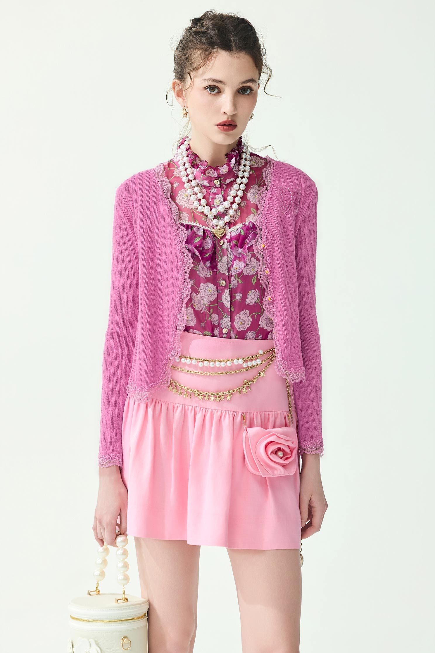 Mini Pouch Pink SkirtMini Pouch Pink Skirt,A-Line skirts,Season (SS) Look,Mini skirts