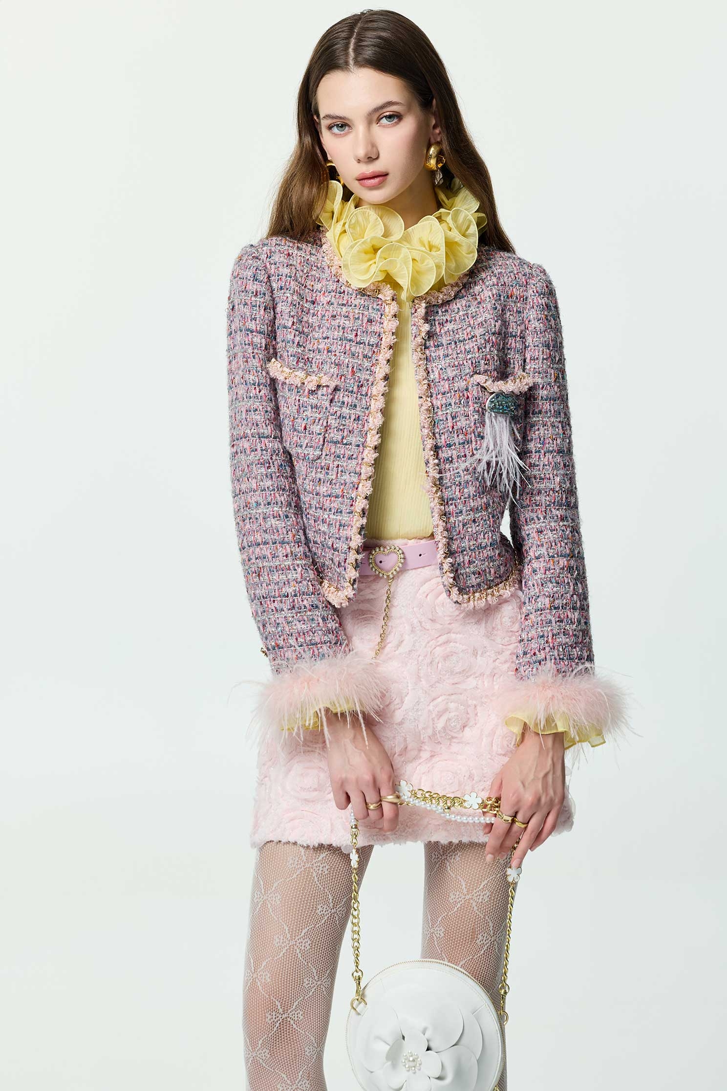 3-D Mesh Floral Pink Skirt3-D Mesh Floral Pink Skirt,Mini skirts,Shorts,Season (AW) Look