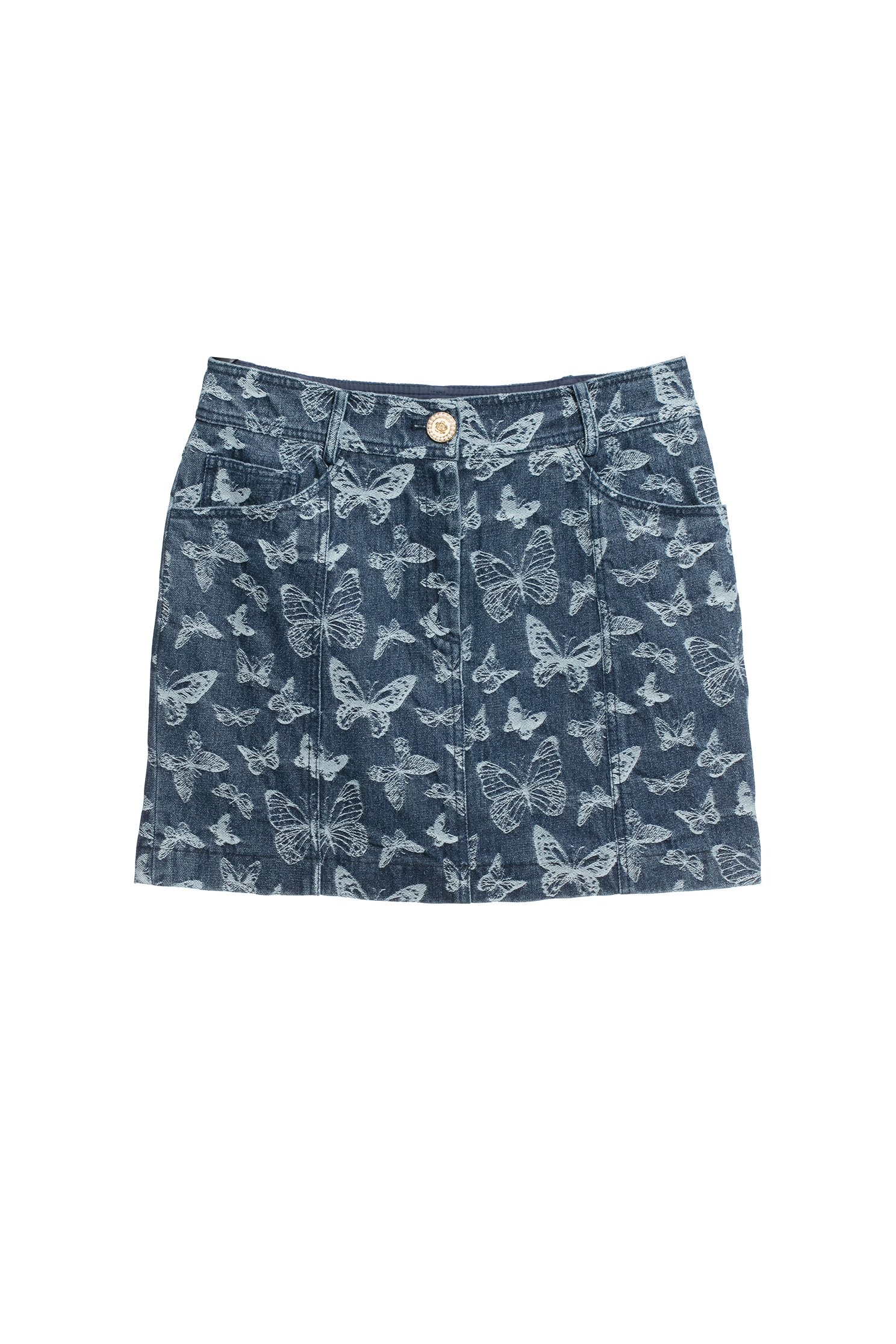 Butterfly Print Denim SkirtButterfly Print Denim Skirt,Denim,Denim skirts,pearl,Mini skirts,Season (AW) Look
