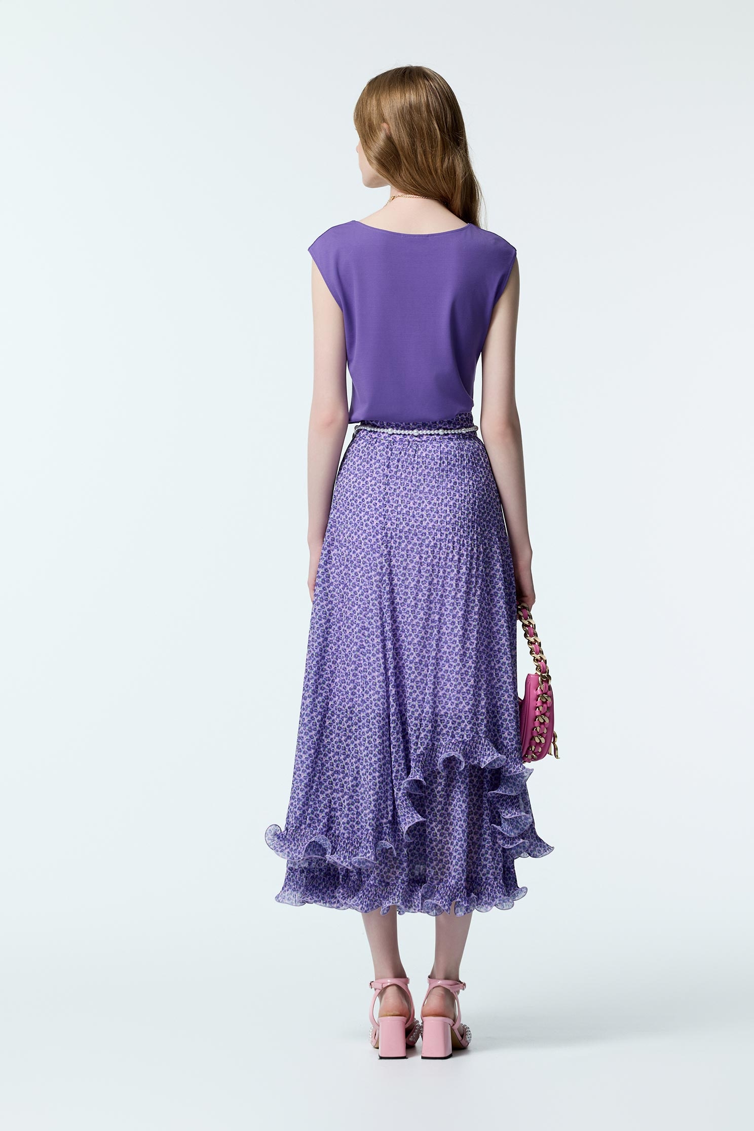 Floral Print Layered Purple skirtFloral Print Layered Purple skirt,co-ord sets,Season (AW) Look,Valentine,blossoms,Midi skirts,Chiffon,Chiffon skirts,Chiffon Midi skirts