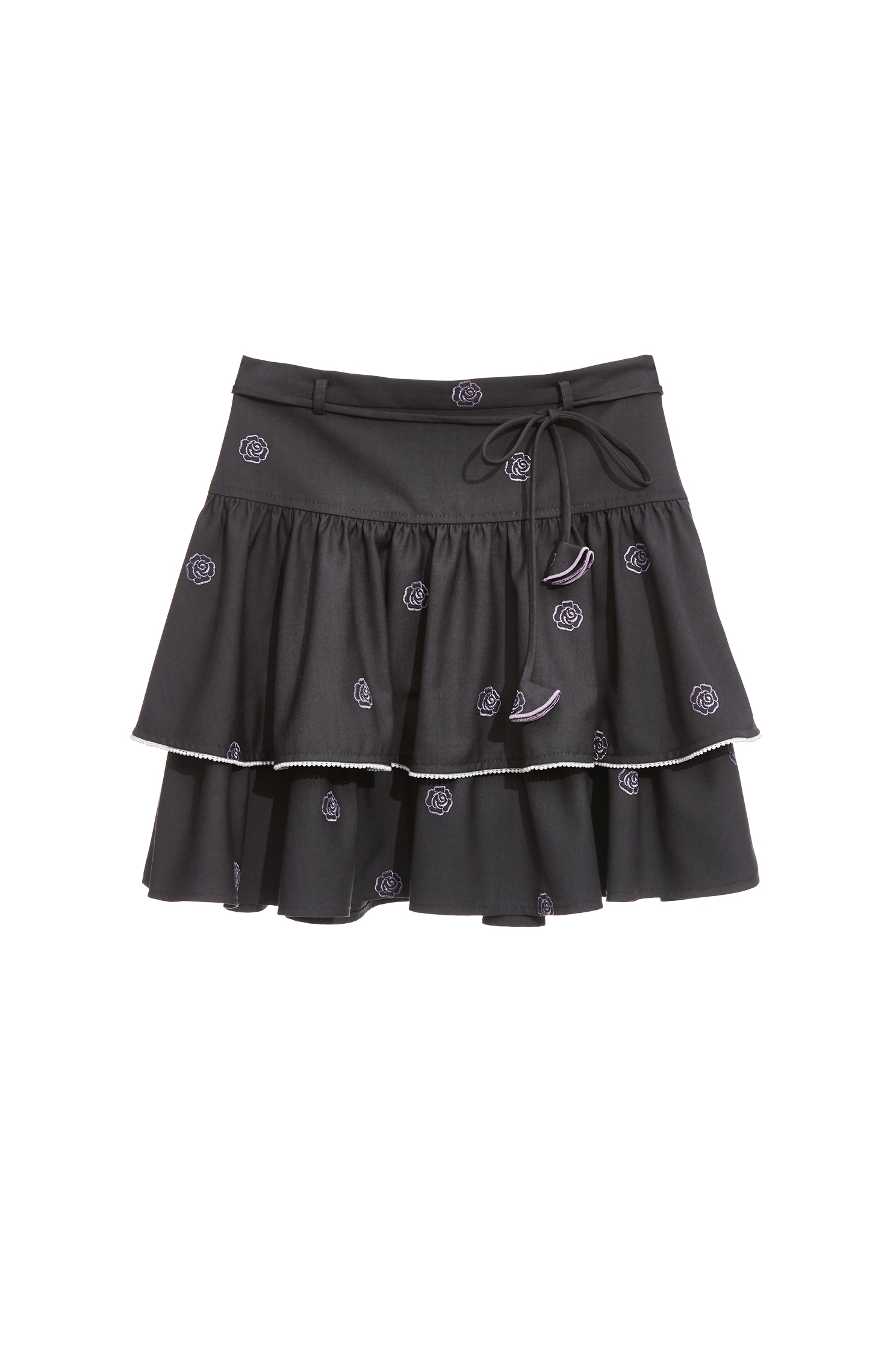 Embroidery Rose Double Layer SkirtEmbroidery Rose Double Layer Skirt,Embroidered,Mini skirts,Season (AW) Look