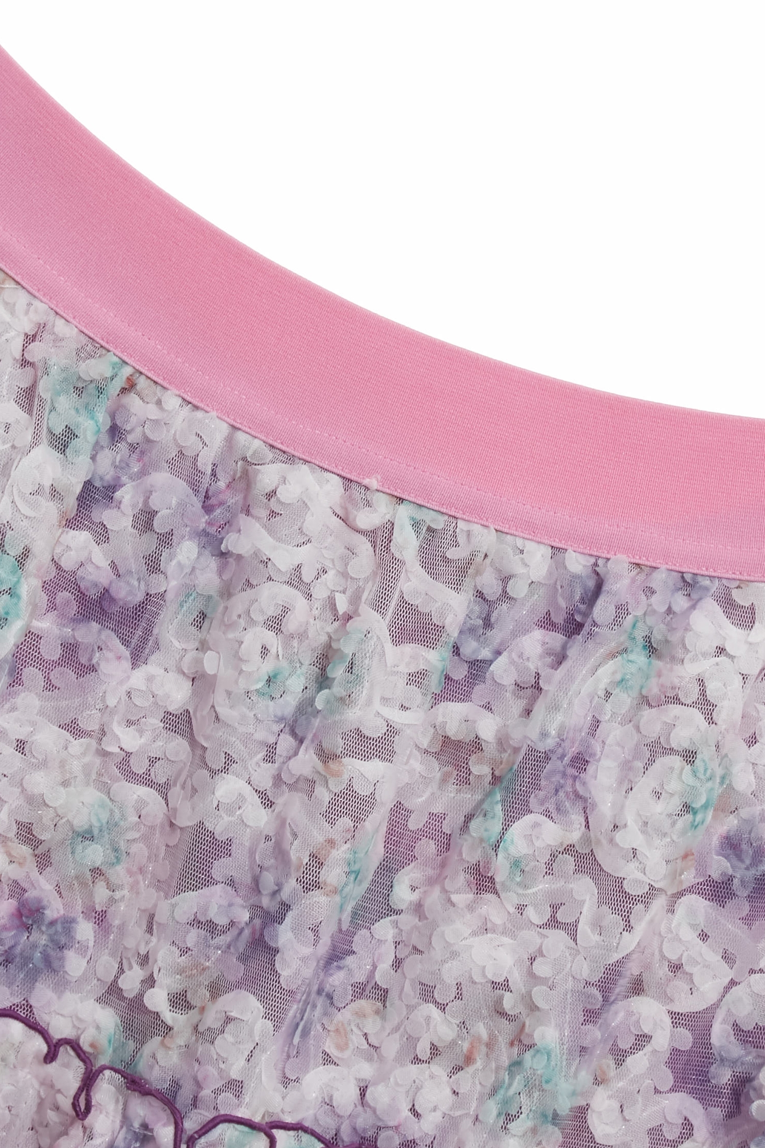 Gradient Lilac Organza Cloud Pattern Maxi SkirtGradient Lilac Organza Cloud Pattern Maxi Skirt,Season (AW) Look,Layered skirts,Midi skirts