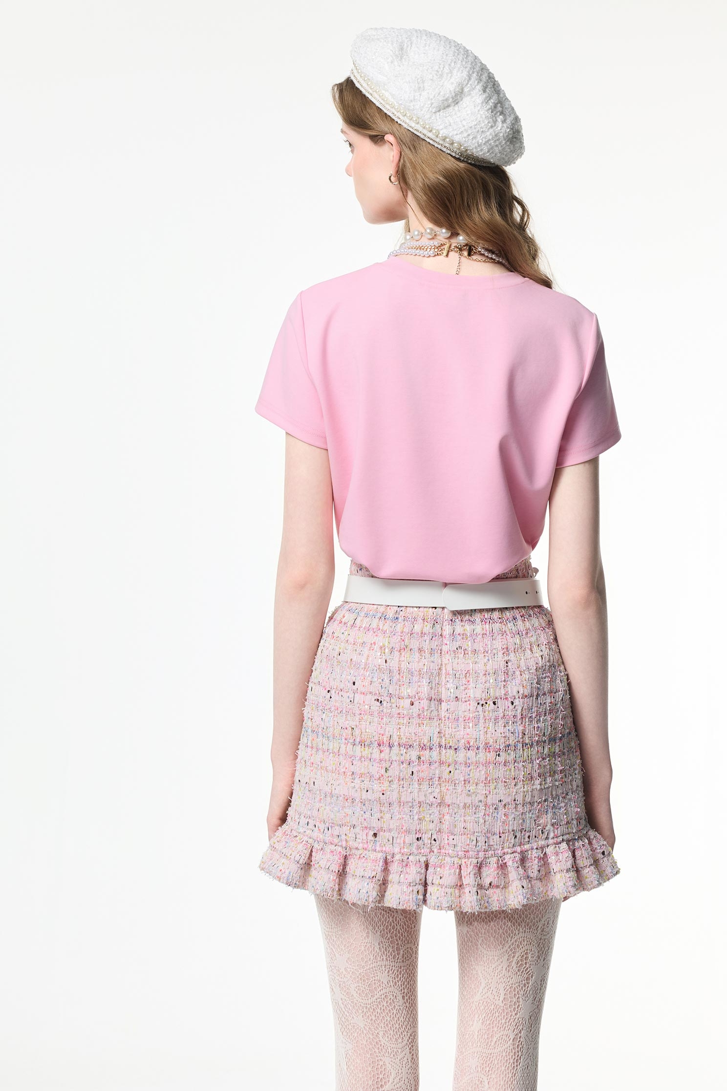 Pink Tweed Sequin SkirtPink Tweed Sequin Skirt,co-ord sets,Mini skirts,Season (AW) Look,Valentine,blossoms