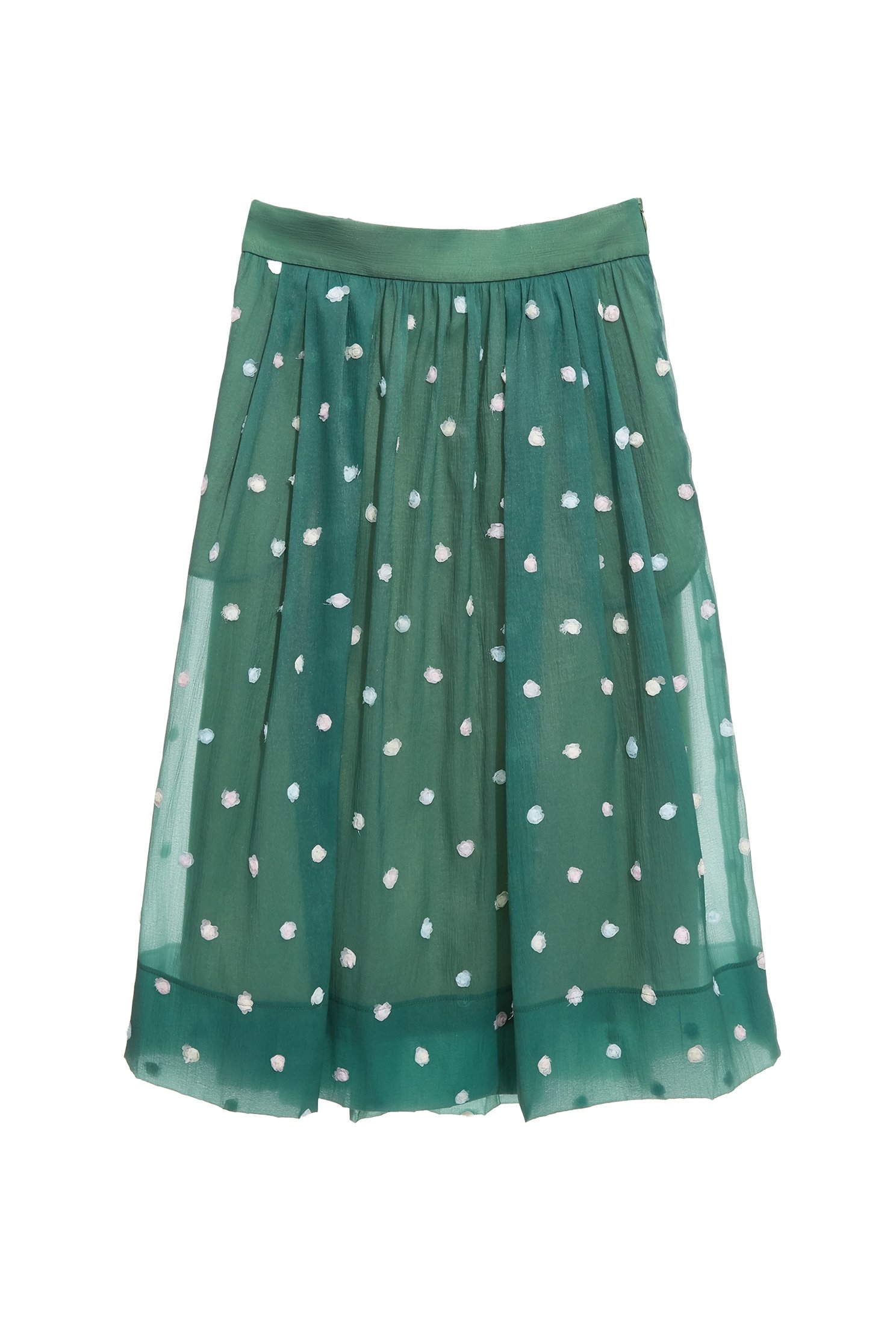 Jade Green Floral Detail Midi SkirtJade Green Floral Detail Midi Skirt,bestselling,Embroidered,Season (AW) Look,blossoms,Midi skirts