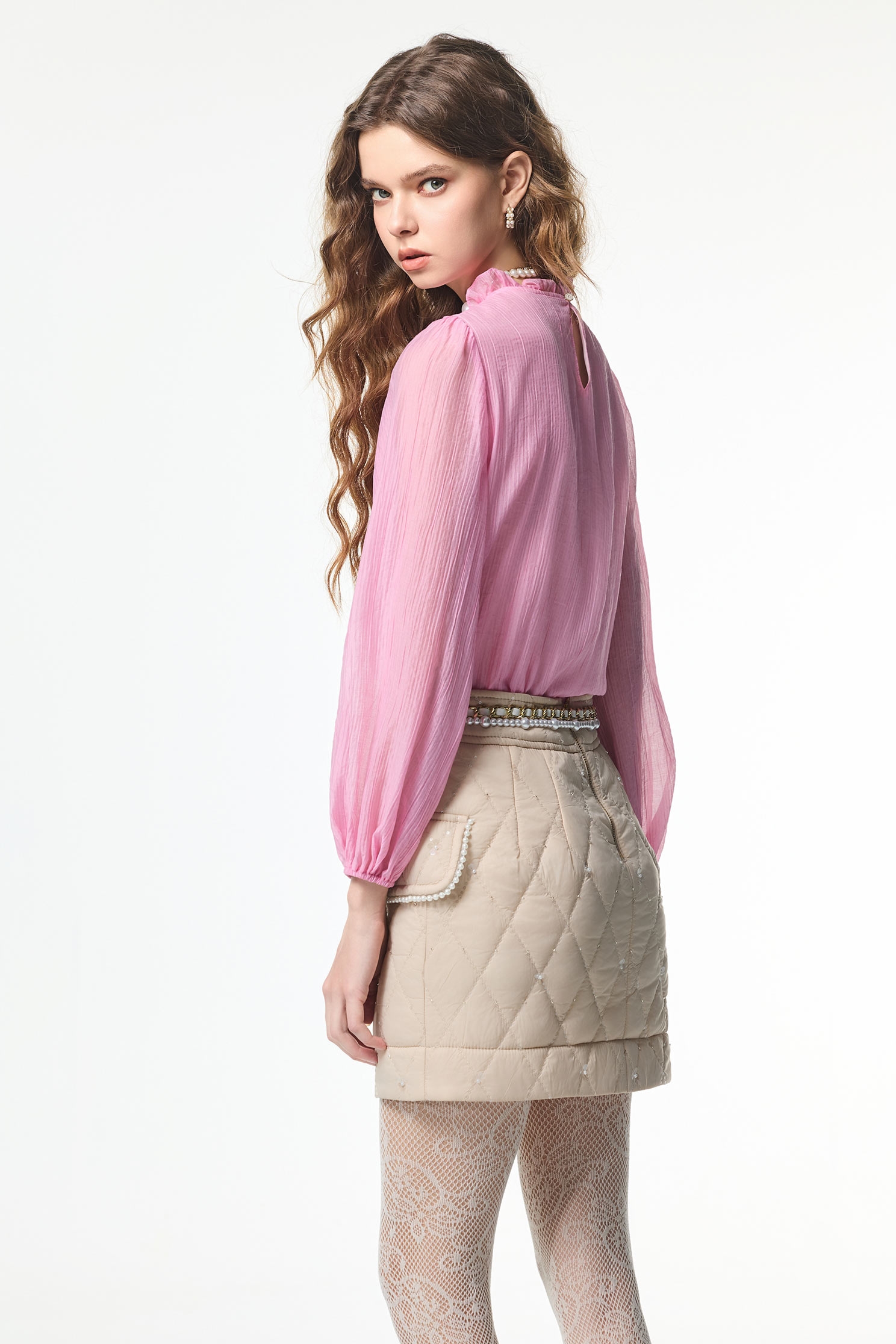 Quilted Sequin Mini SkirtQuilted Sequin Mini Skirt,co-ord sets,Plaid,pearl,Mini skirts,Season (AW) Look,Valentine