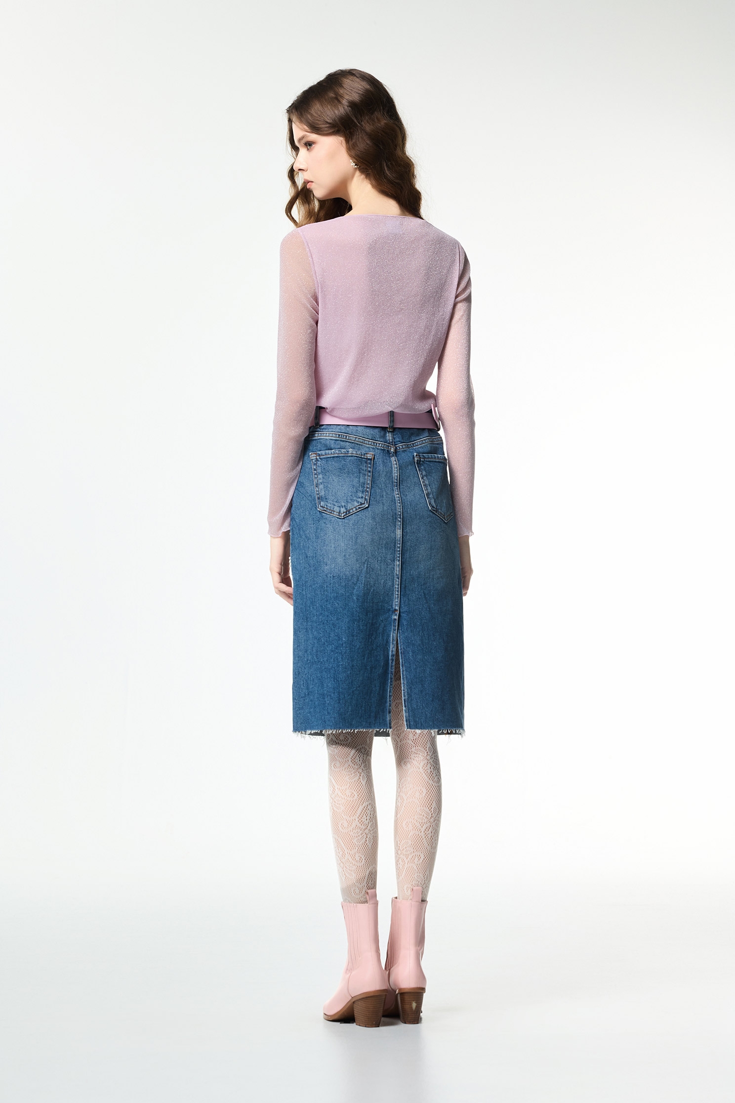 Pearl Floral Detail Denim SkirtPearl Floral Detail Denim Skirt,Denim,co-ord sets,Denim,Denim skirts,pearl,Season (AW) Look,Valentine,blossoms,Midi skirts