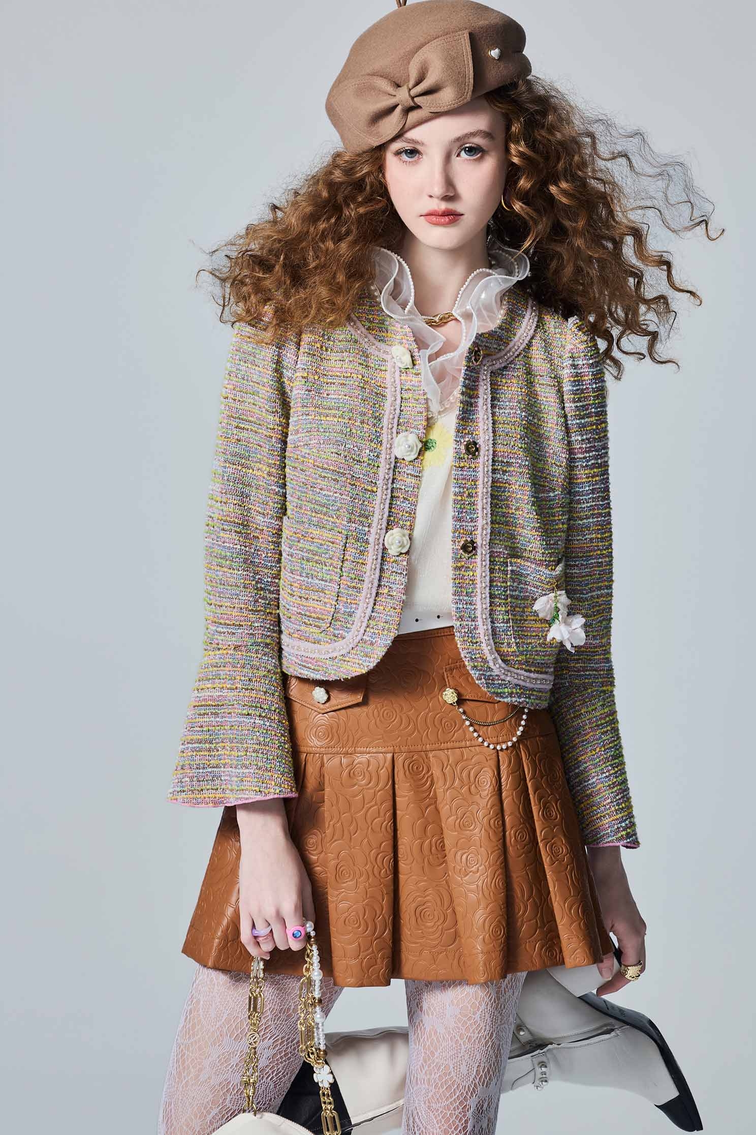 PU Caramel Pleated SkirtPU Caramel Pleated Skirt,Leather,Mini skirts,Season (AW) Look