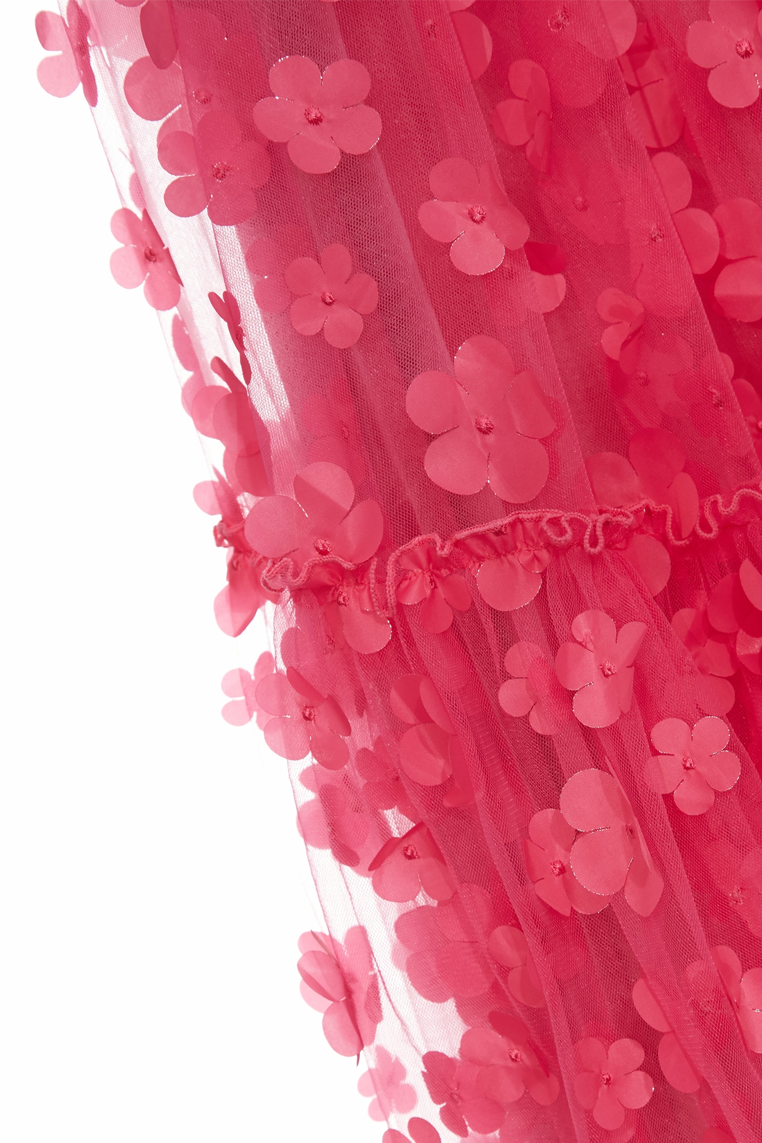 3-D Floral Detail Fushia Pink Skirt3-D Floral Detail Fushia Pink Skirt,Season (SS) Look,Tutu skirts,Midi skirts