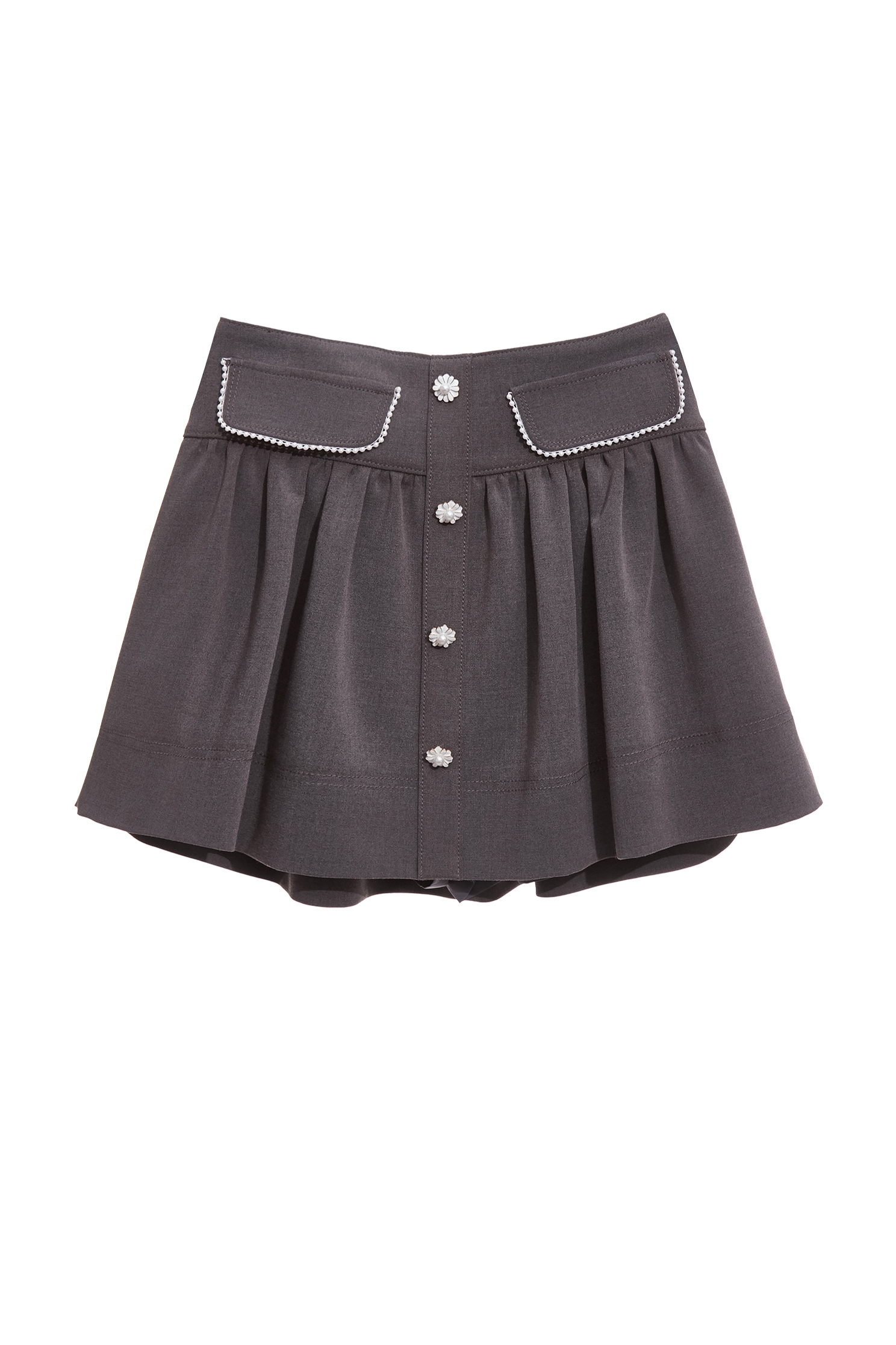 Pocket Flap Detail Short SkirtPocket Flap Detail Short Skirt,pearl,Mini skirts,Season (AW) Look,Valentine,blossoms