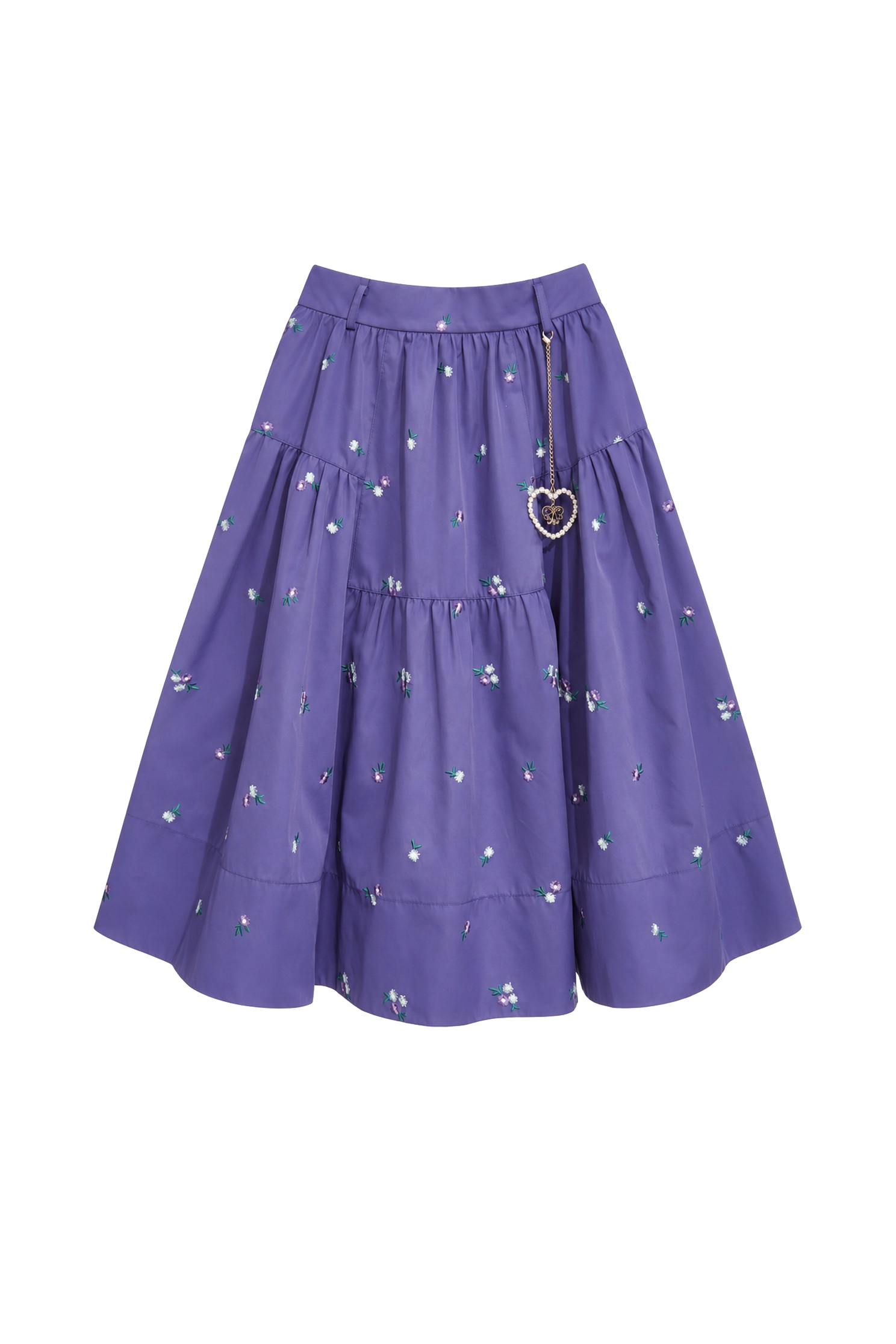 Sunflower Embroidery Midi SkirtSunflower Embroidery Midi Skirt,Embroidered,Season (AW) Look,Layered skirts