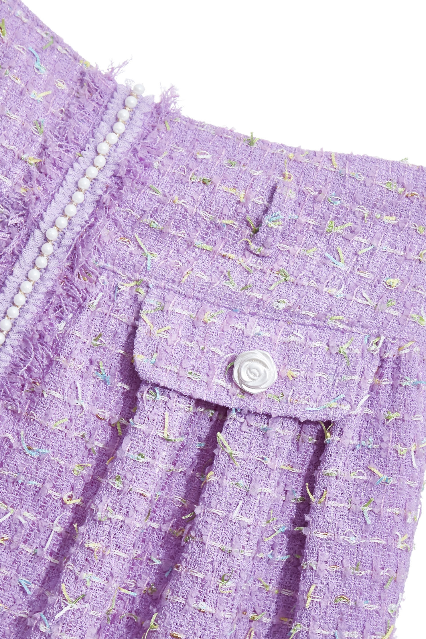 Pearl Detail Purple Tweed SkirtPearl Detail Purple Tweed Skirt,pearl,Mini skirts,Season (AW) Look