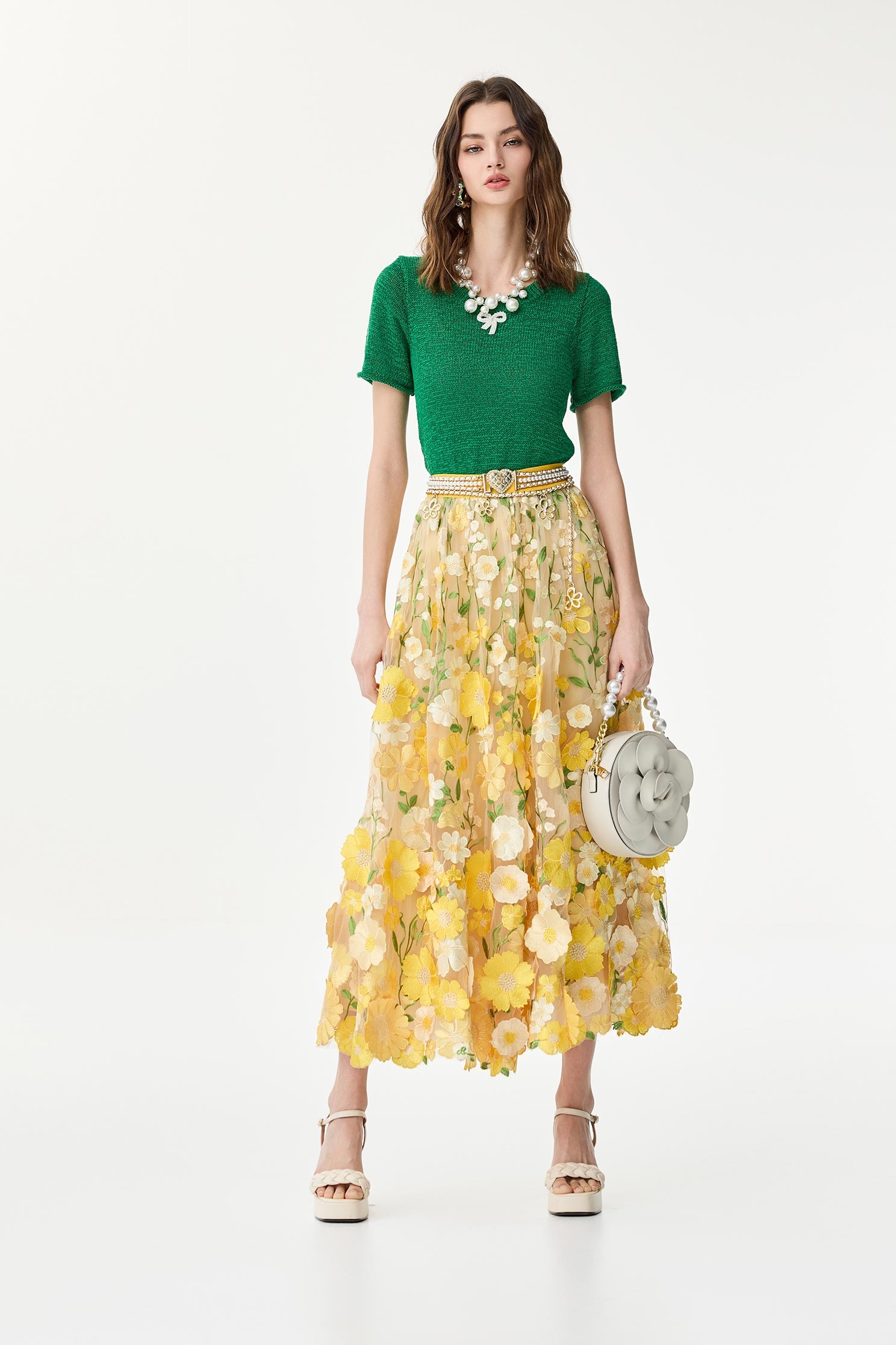 Embroidery Floral Lace Maxi SkirtEmbroidery Floral Lace Maxi Skirt,Season (SS) Look,Tutu skirts,Midi skirts