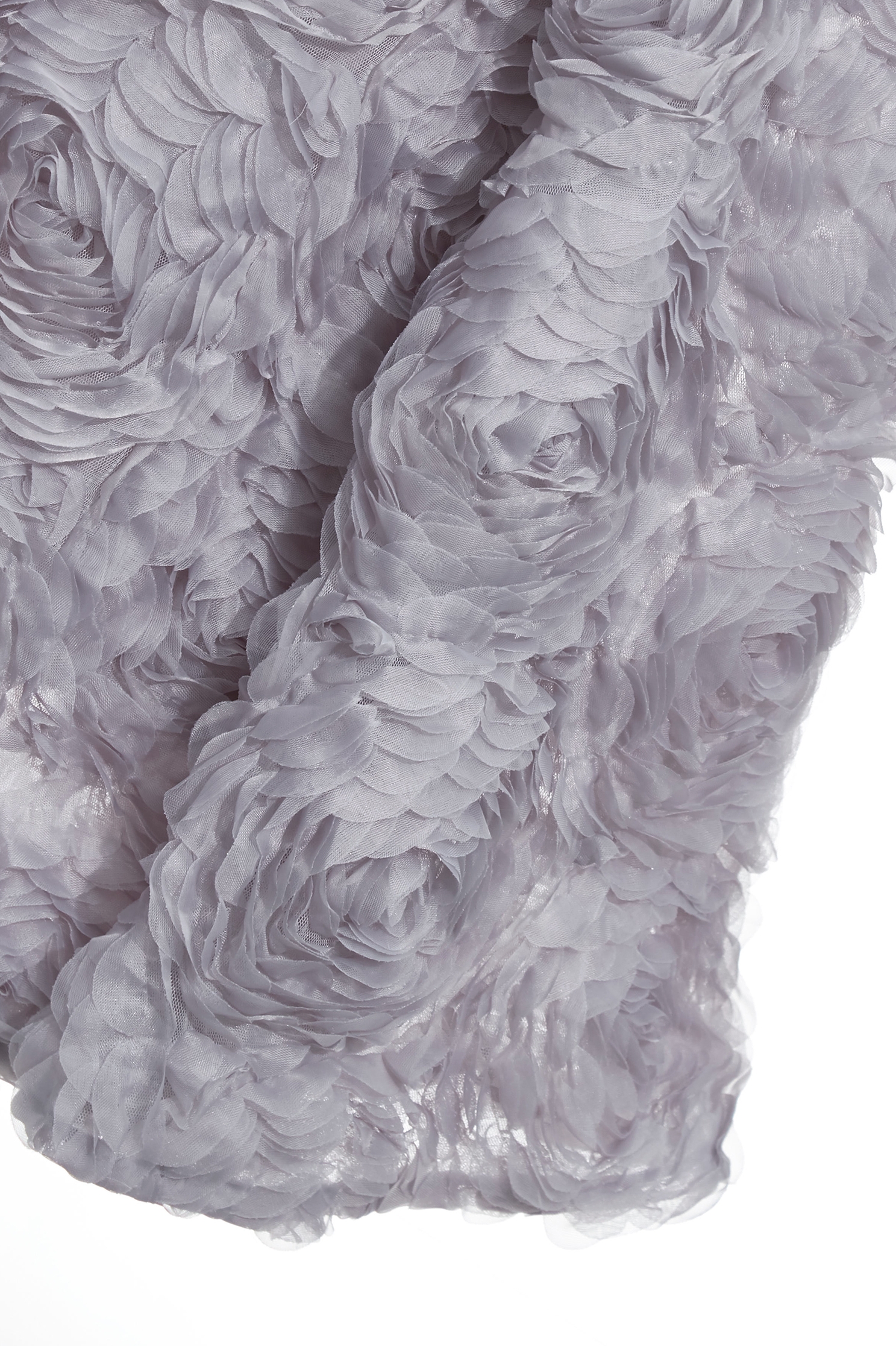 Grey 3-D Rose Maxi SkirtGrey 3-D Rose Maxi Skirt,Season (AW) Look,Mesh fabric,Tutu skirts