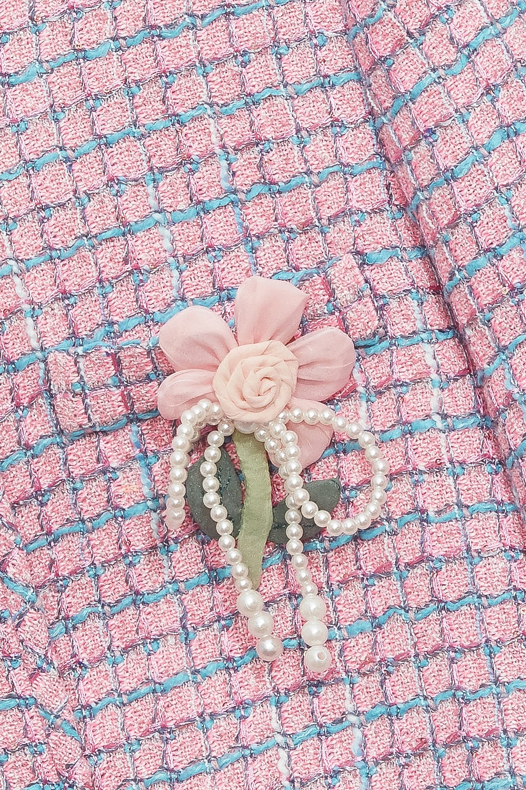 Contrast Blue Plaid Tweed Fishtail Short SkirtContrast Blue Plaid Tweed Fishtail Short Skirt,Season (SS) Look,Mini skirts