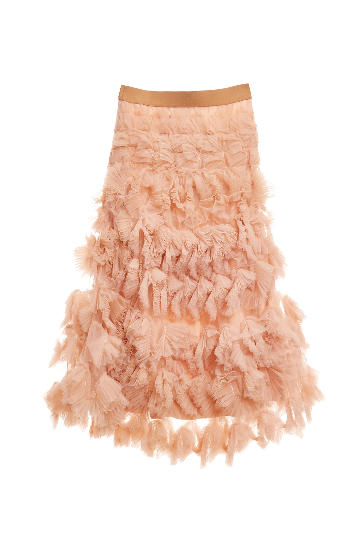 Light Caramel Pleated Ruffle Maxi SkirtLight Caramel Pleated Ruffle Maxi Skirt,Season (SS) Look,Tutu skirts