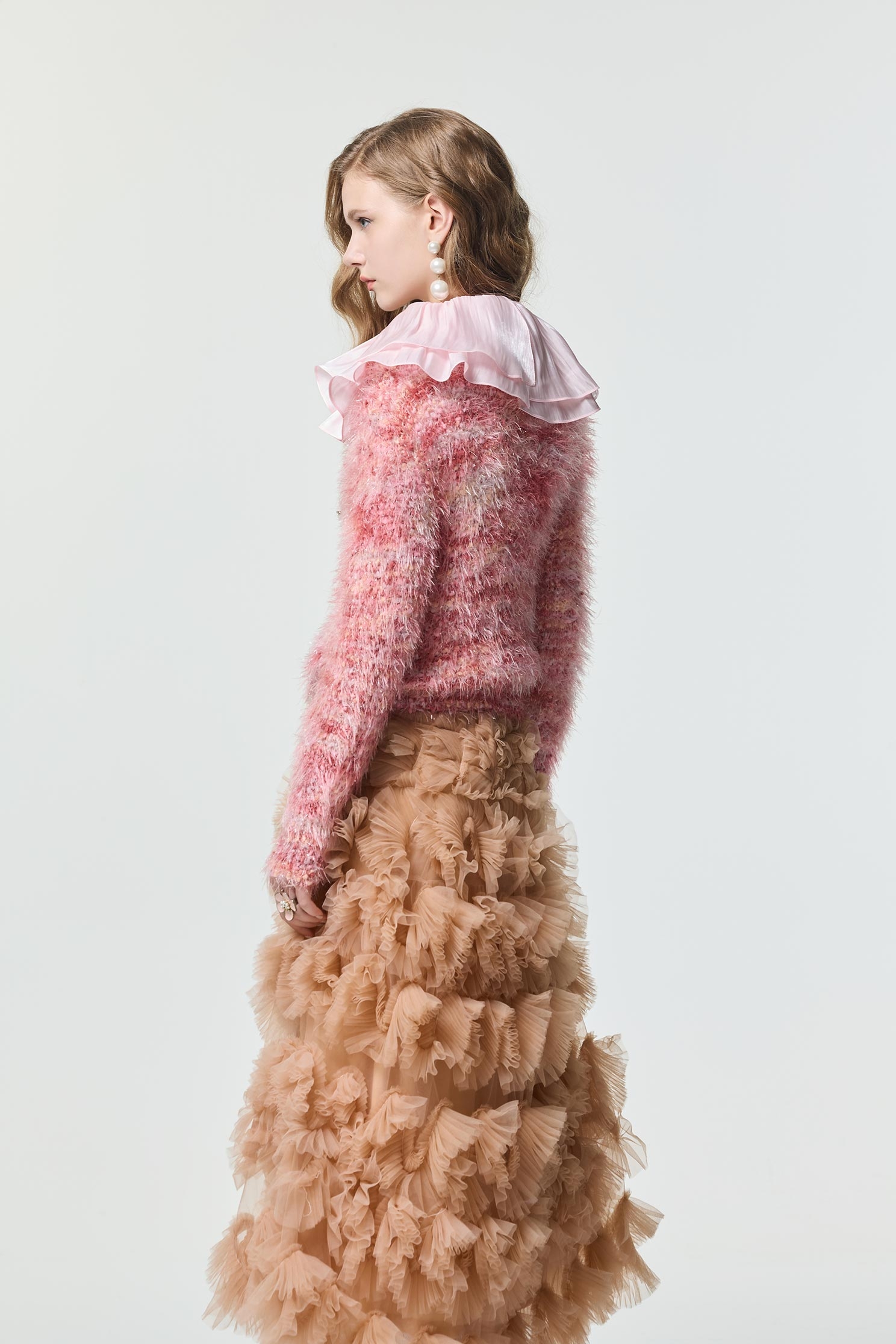 Light Caramel Pleated Ruffle Maxi SkirtLight Caramel Pleated Ruffle Maxi Skirt,Season (SS) Look,Tutu skirts