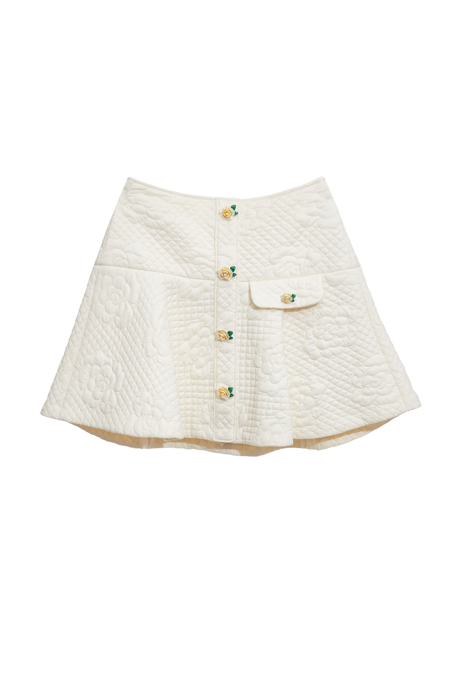 Embossed Floral Short SkirtEmbossed Floral Short Skirt,Season (SS) Look,Plaid,Mini skirts