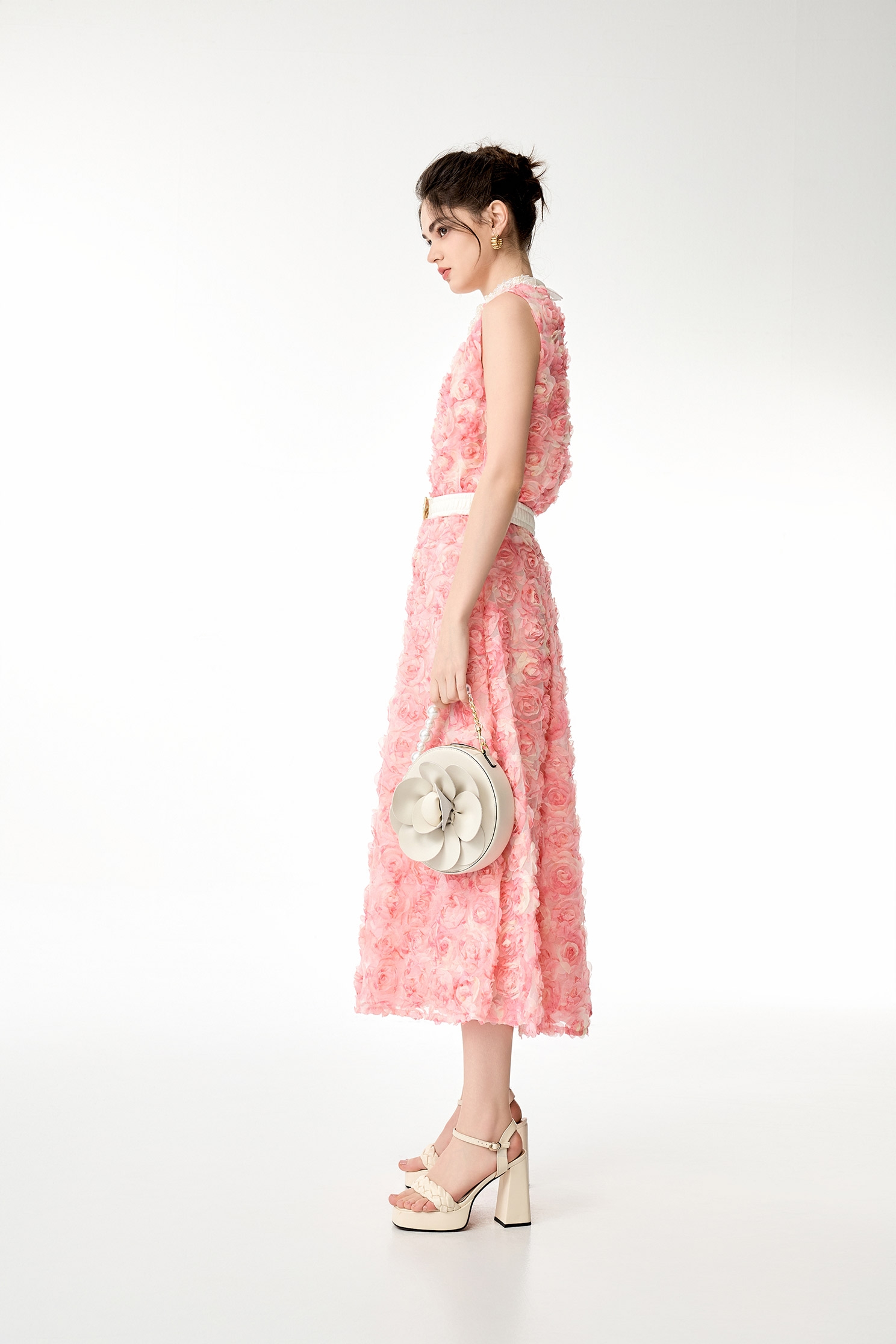 Rose Detail Maxi SkirtRose Detail Maxi Skirt,Season (SS) Look,Mesh fabric,Tutu skirts,blossoms,Midi skirts